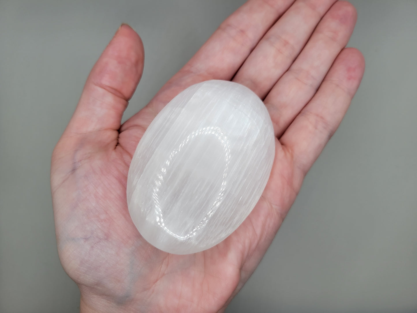 Selenite Palm Stones