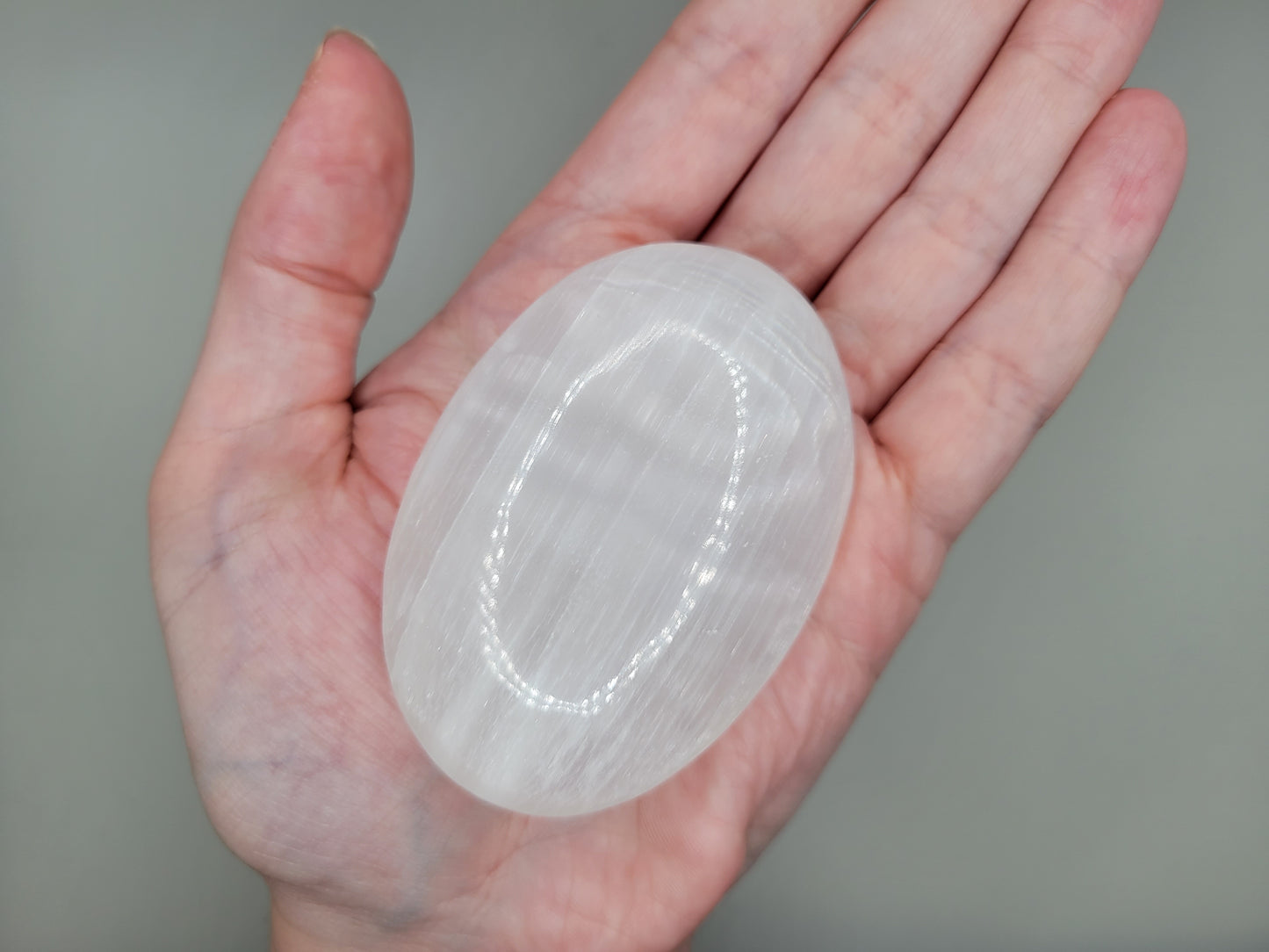 Selenite Palm Stones