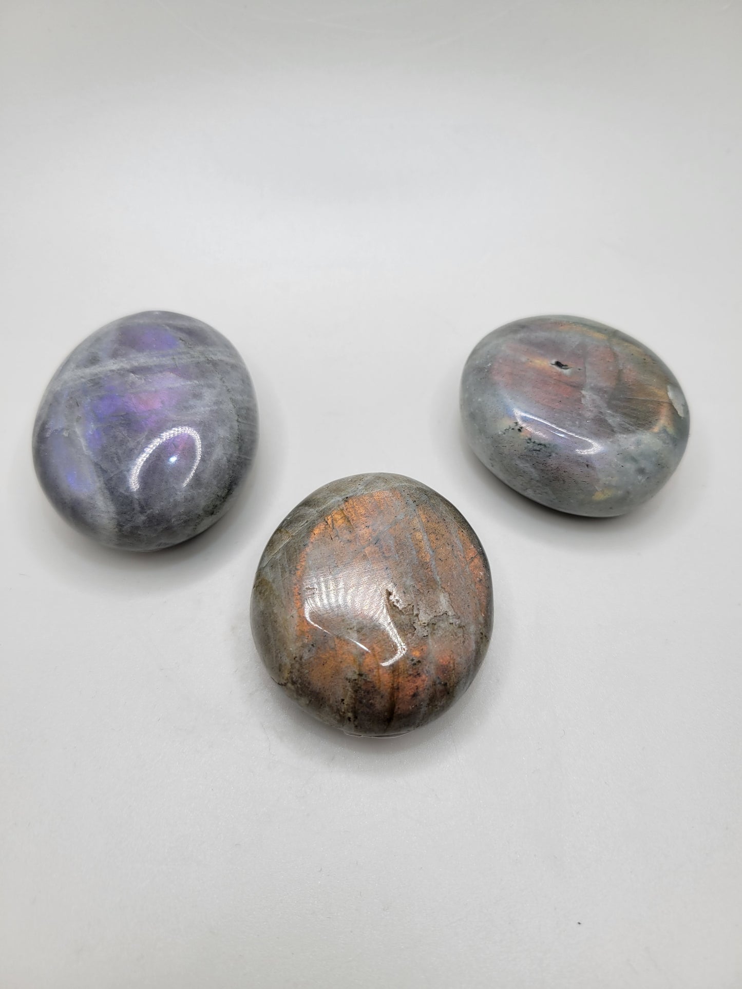 Labradorite Palm Stones - Purple & Orange Flash