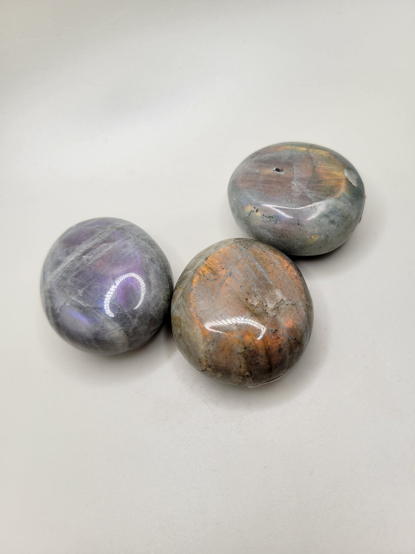 Labradorite Palm Stones - Purple & Orange Flash