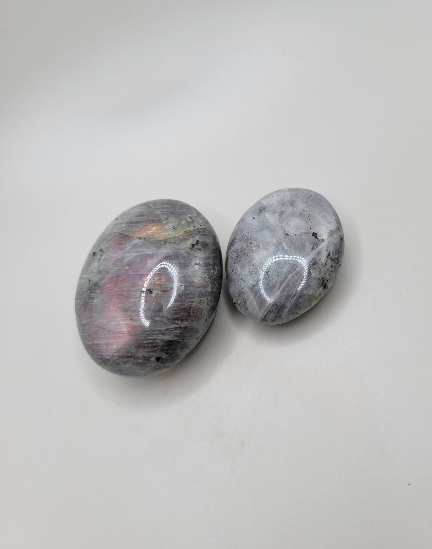 Labradorite Palm Stones - Purple & Orange Flash