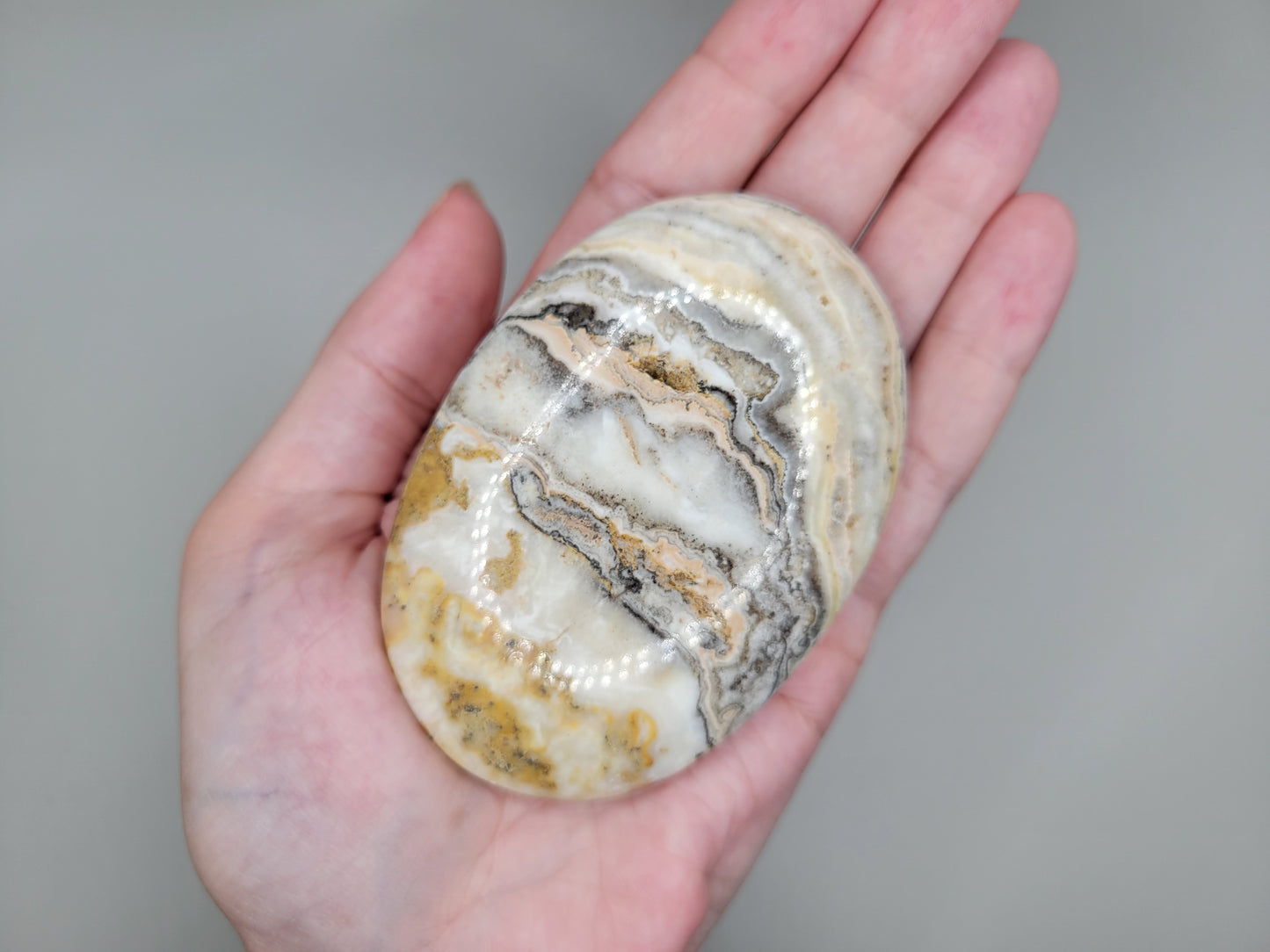 Bumblebee Calcite Palm Stone