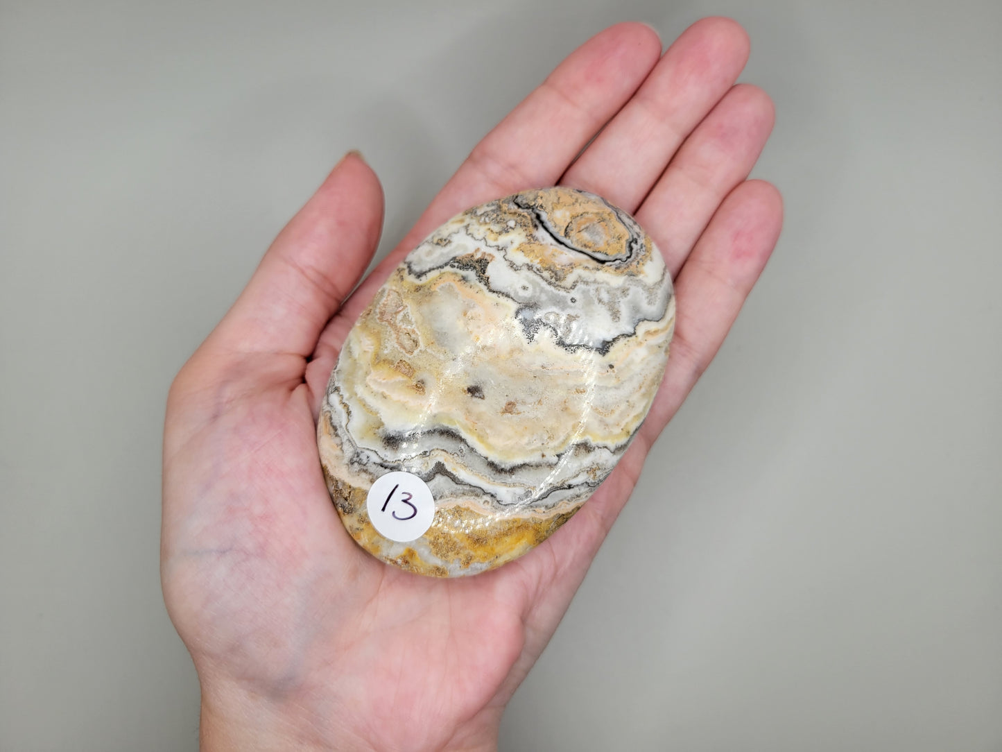 Bumblebee Calcite Palm Stone