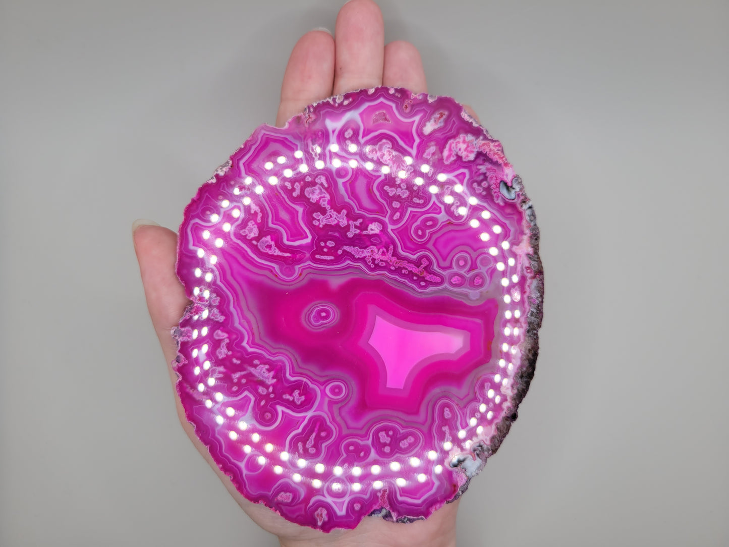 Dyed Pink Agate Slice