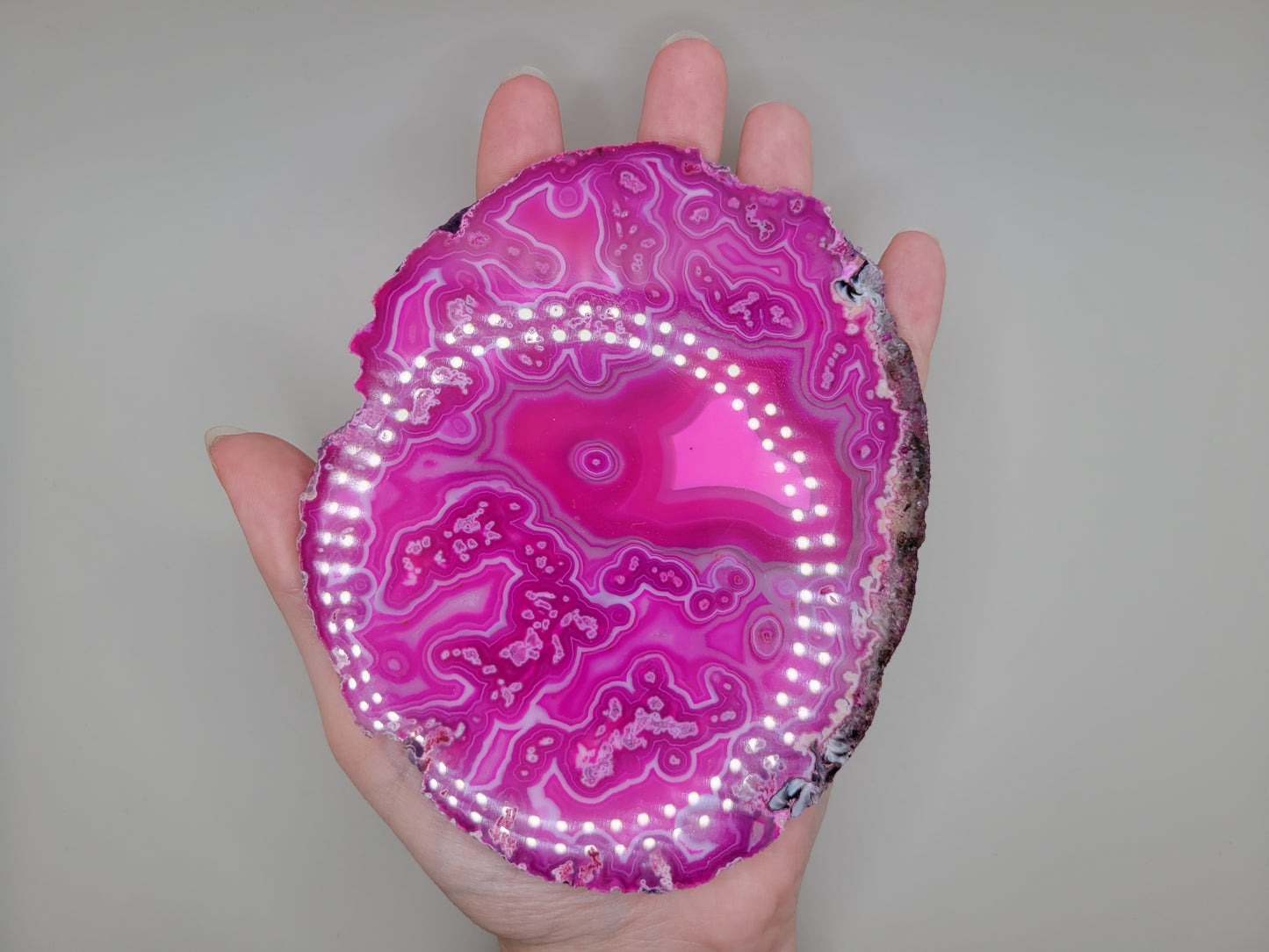 Dyed Pink Agate Slice