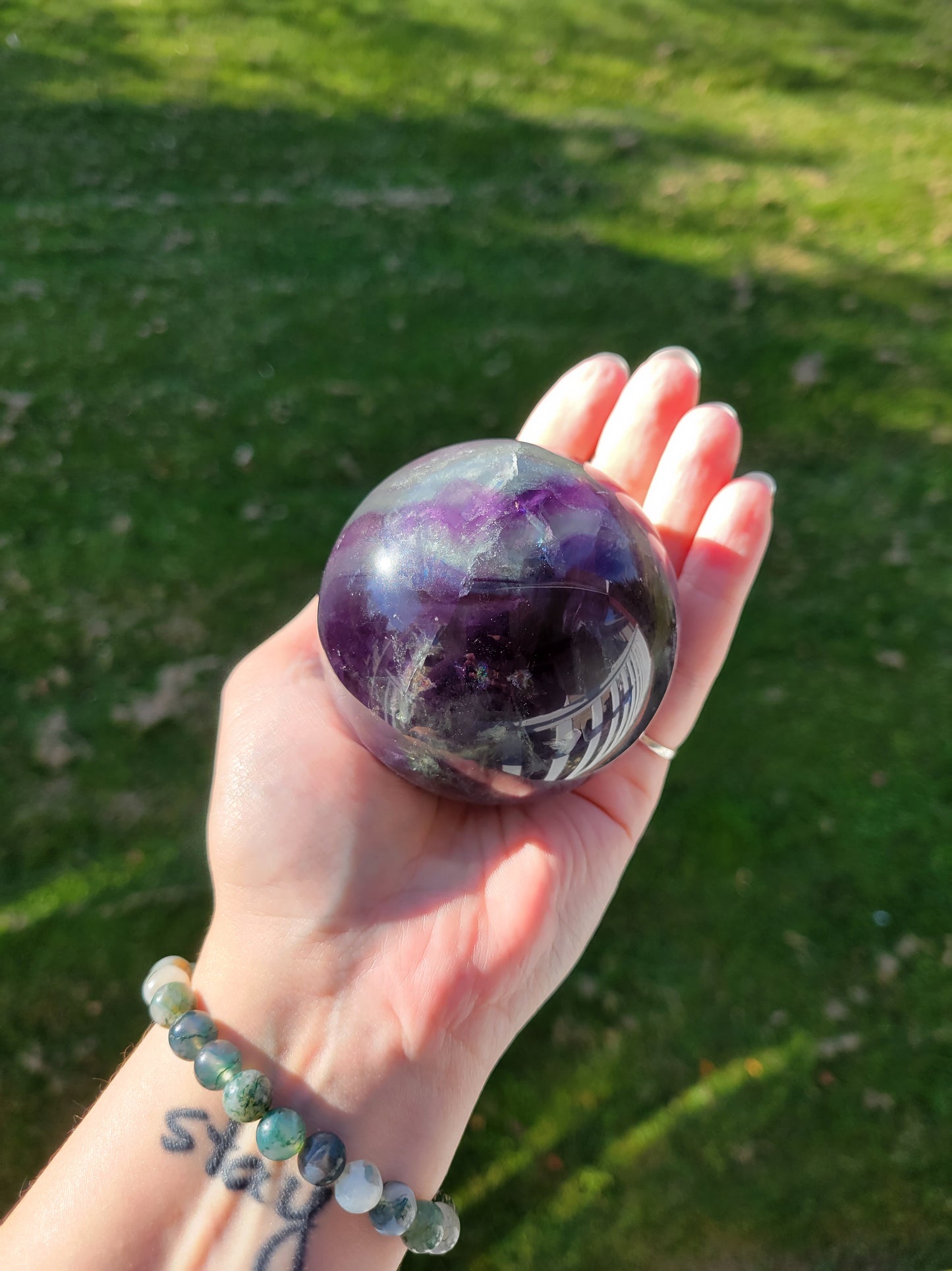 Rainbow Fluorite Sphere