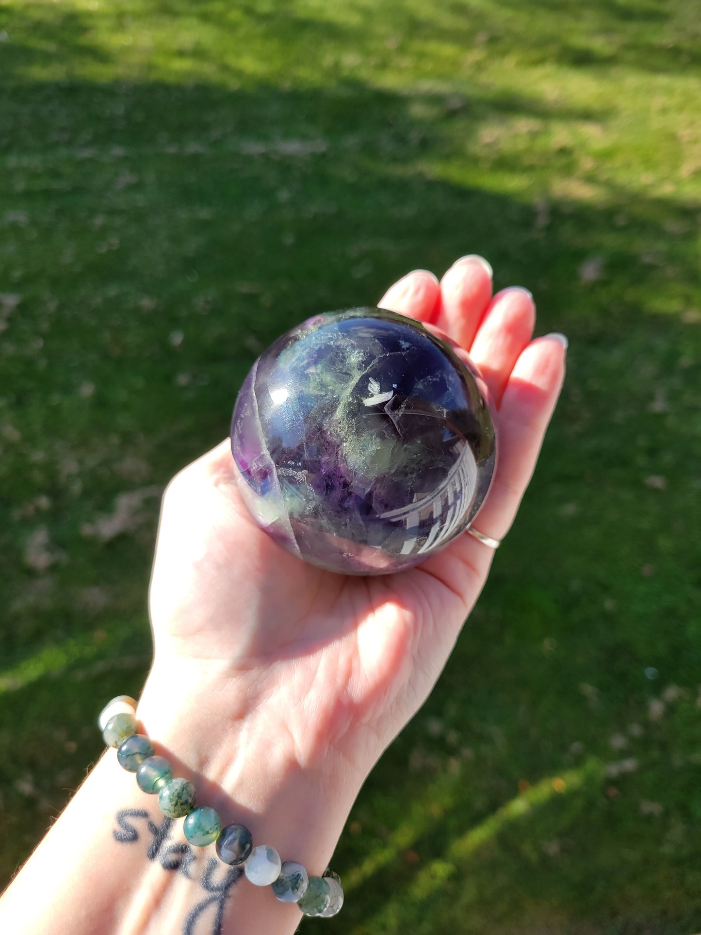 Rainbow Fluorite Sphere