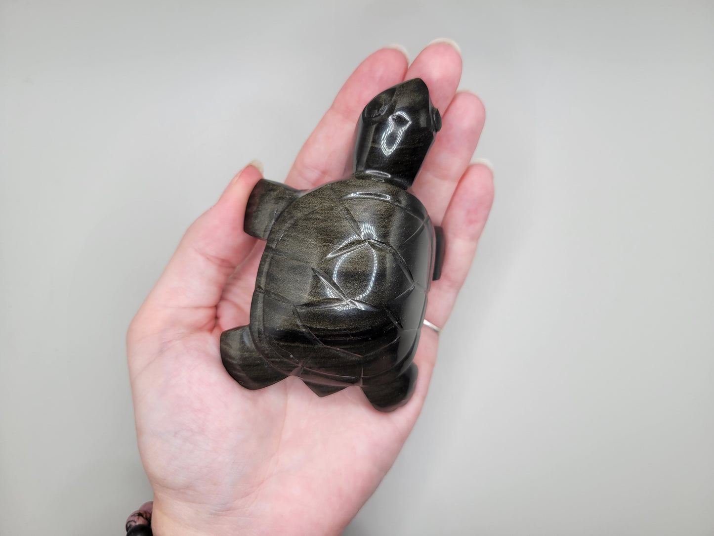 Gold Sheen Obsidian Turtle