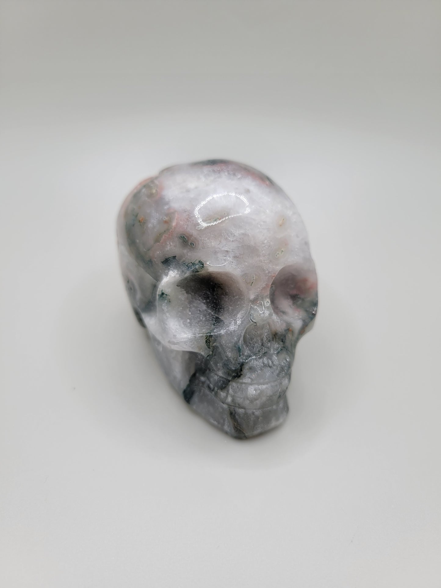 Moss Agate Skull