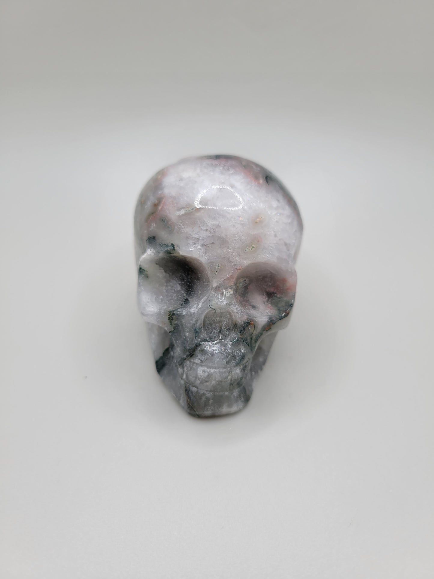 Moss Agate Skull