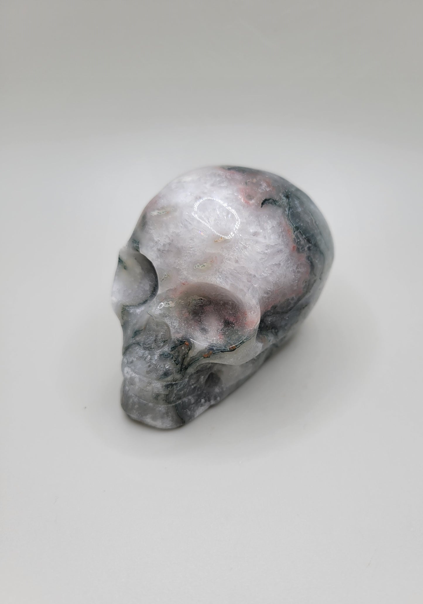 Moss Agate Skull