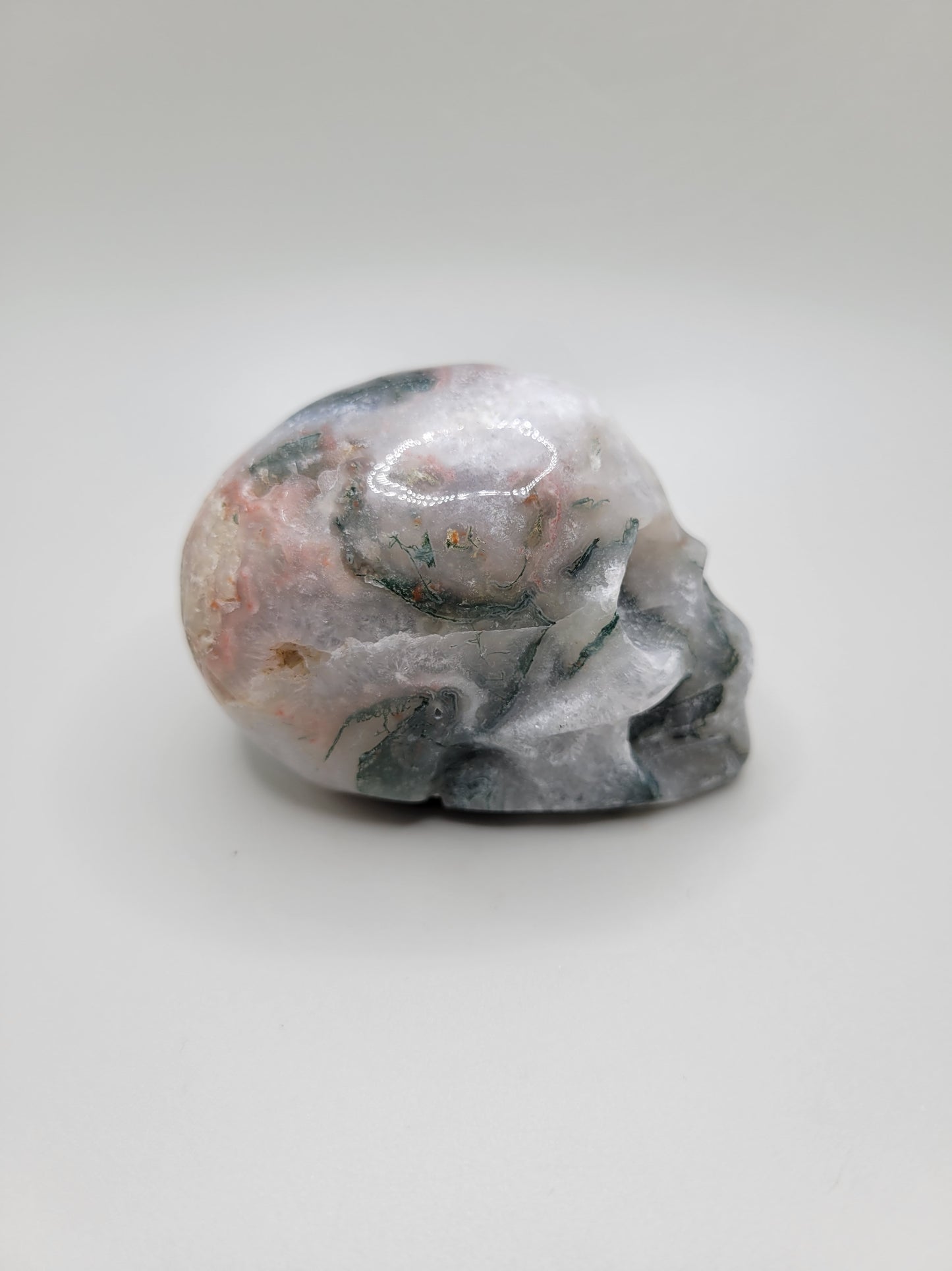 Moss Agate Skull