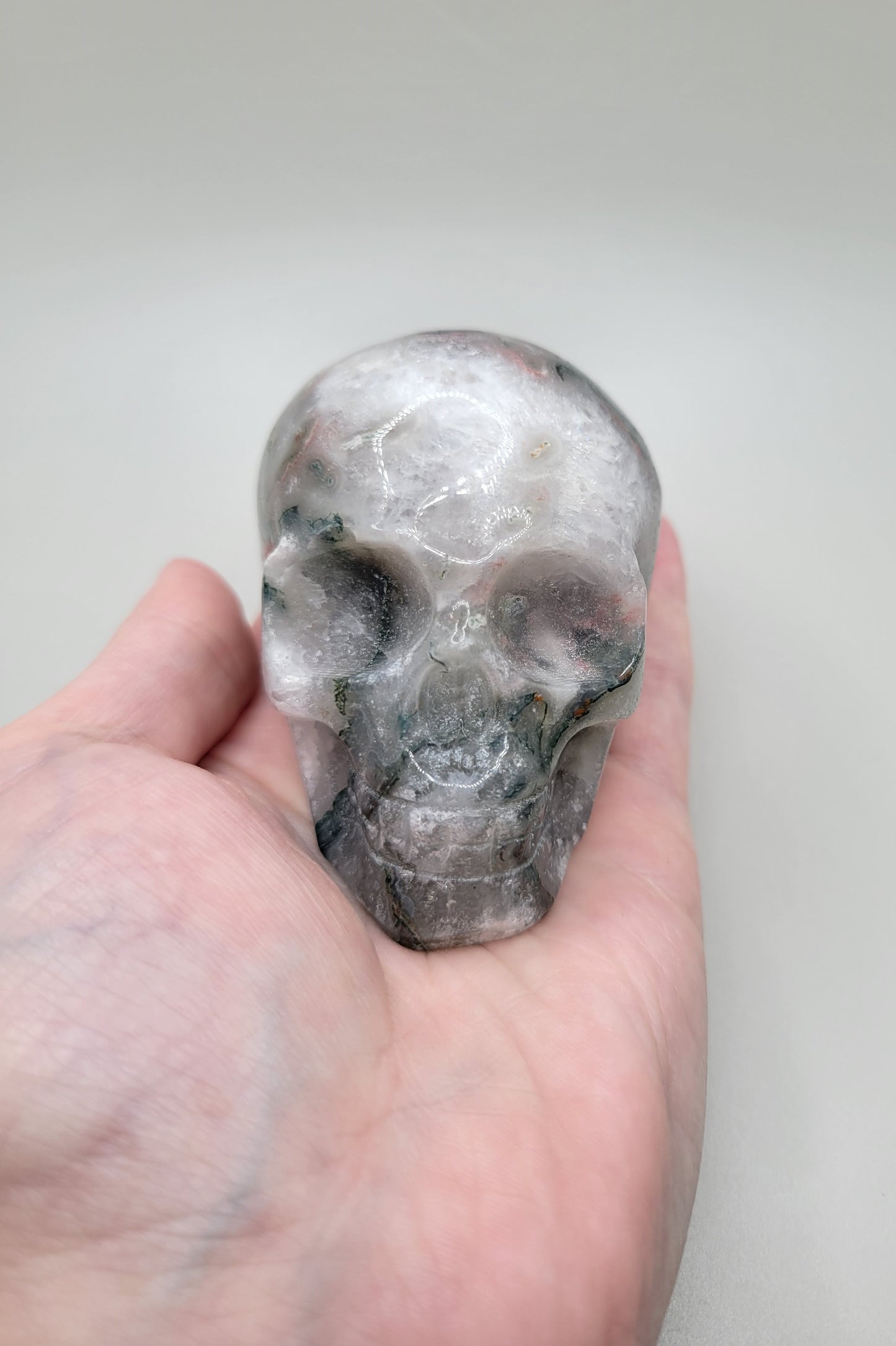 Moss Agate Skull