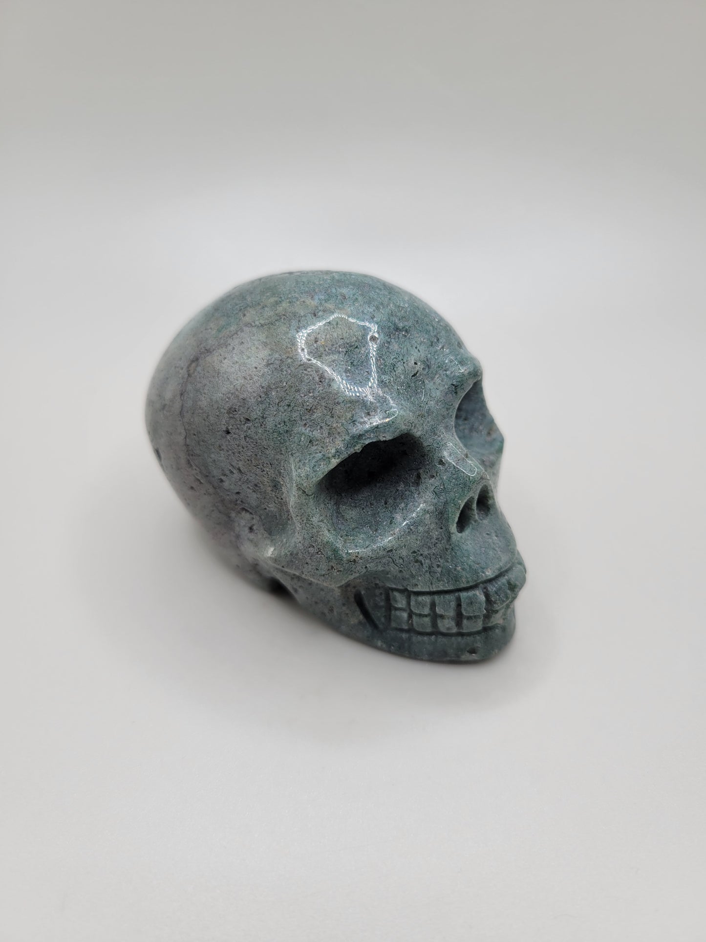 Moss Agate Skull