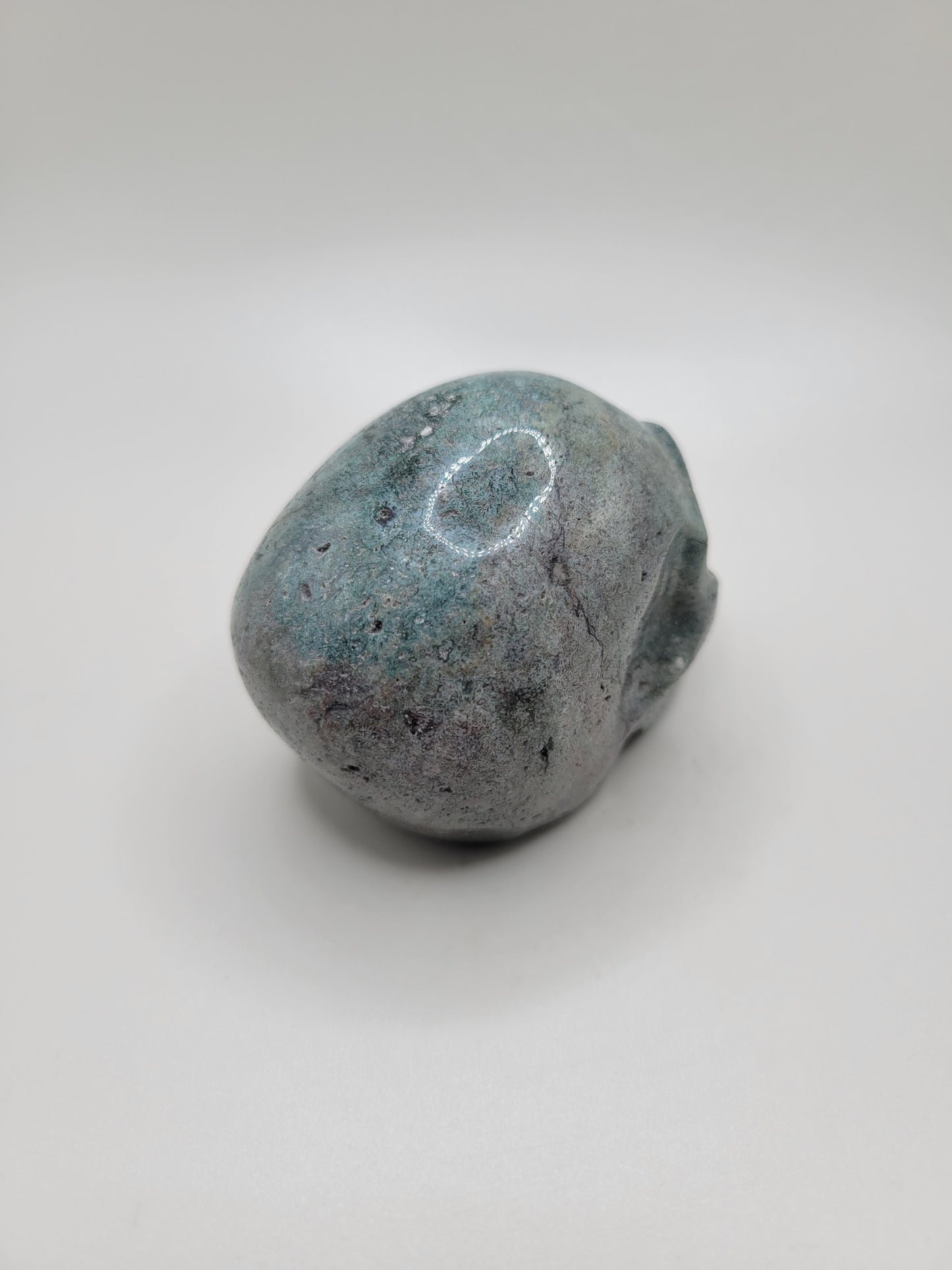 Moss Agate Skull