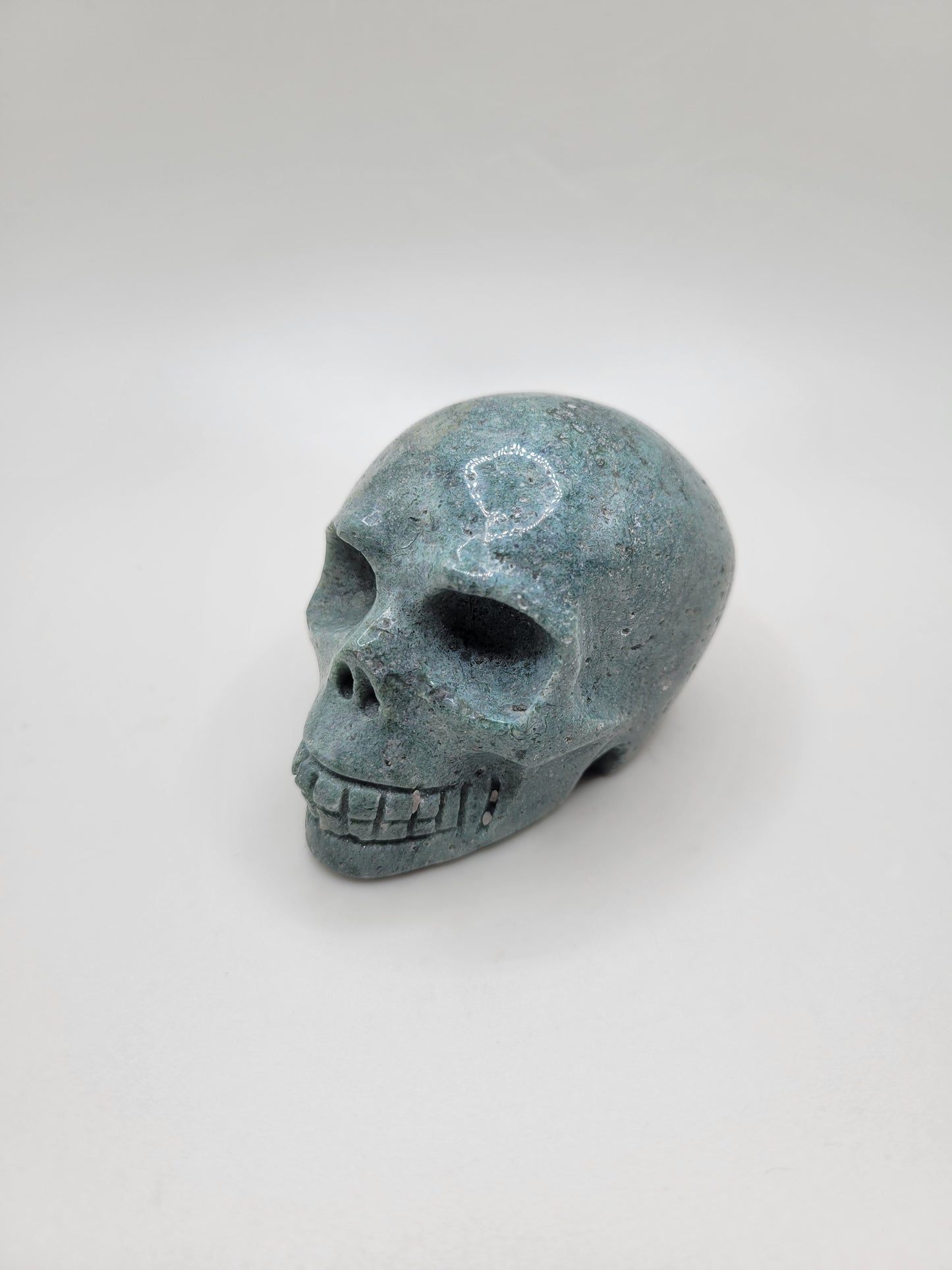 Moss Agate Skull