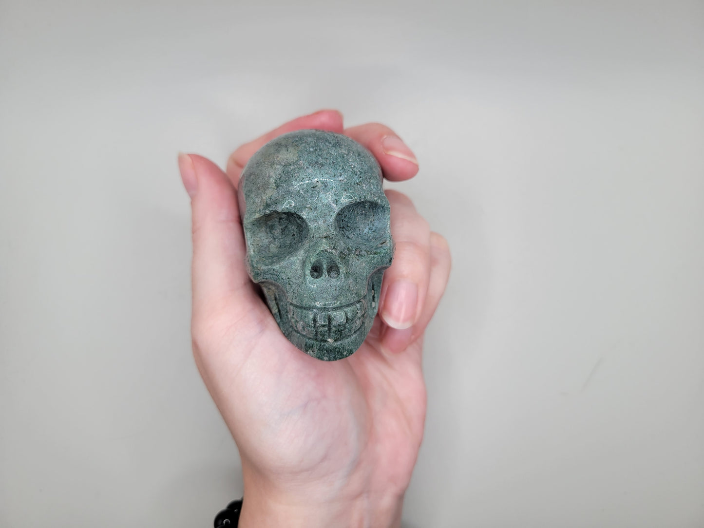 Moss Agate Skull