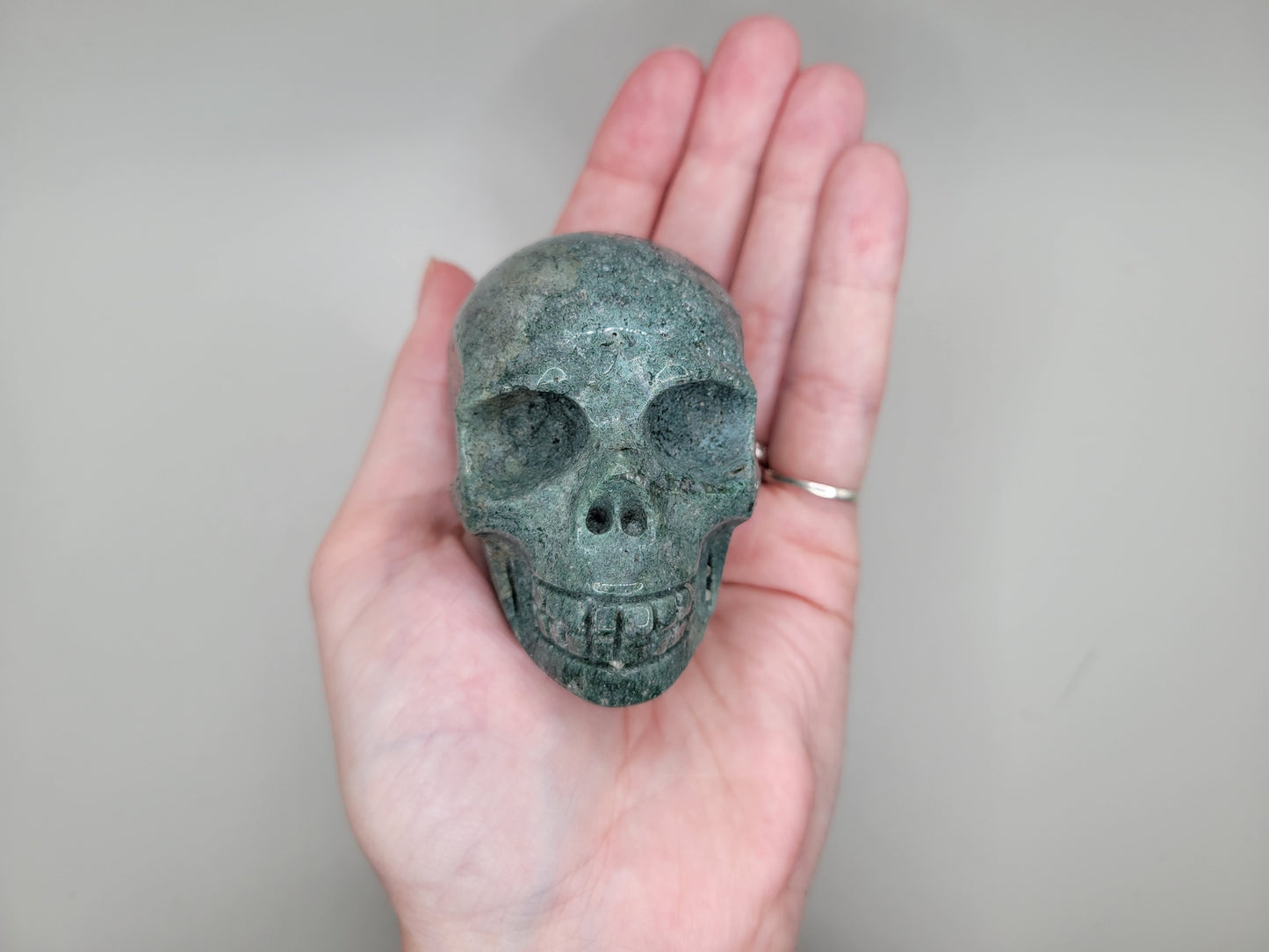 Moss Agate Skull
