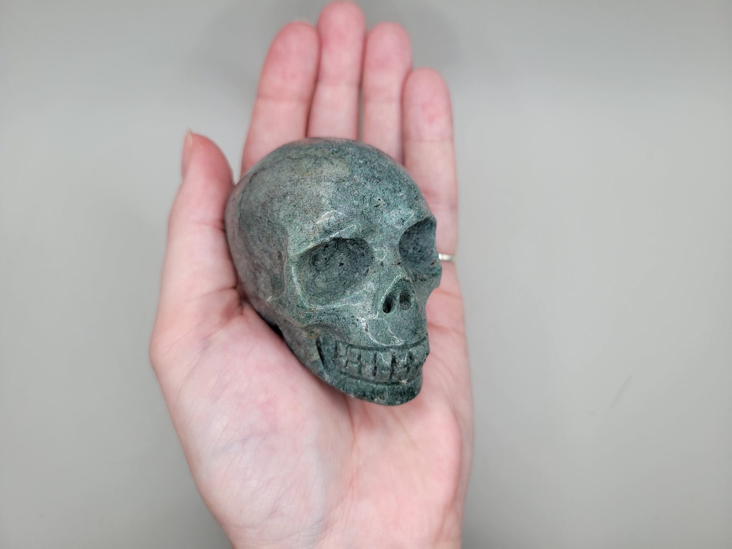 Moss Agate Skull