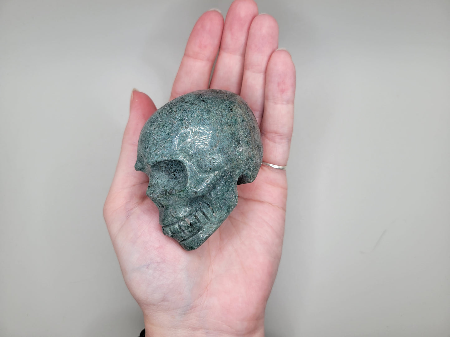 Moss Agate Skull