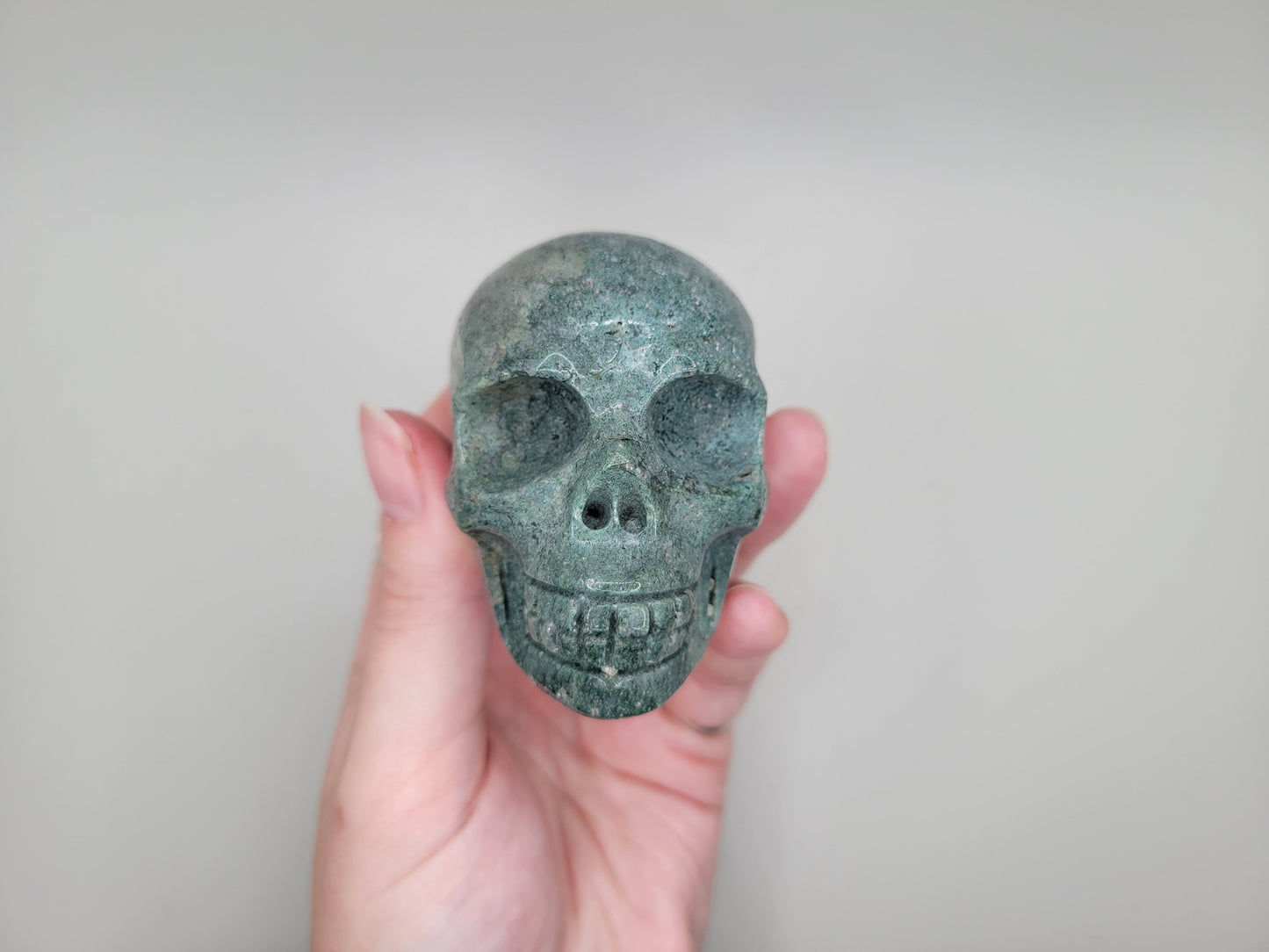 Moss Agate Skull