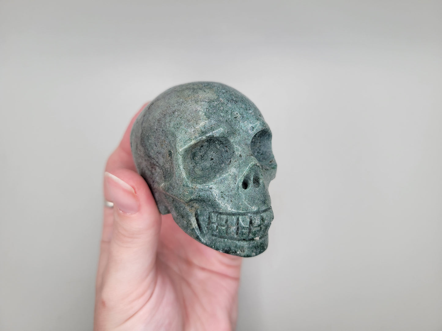 Moss Agate Skull