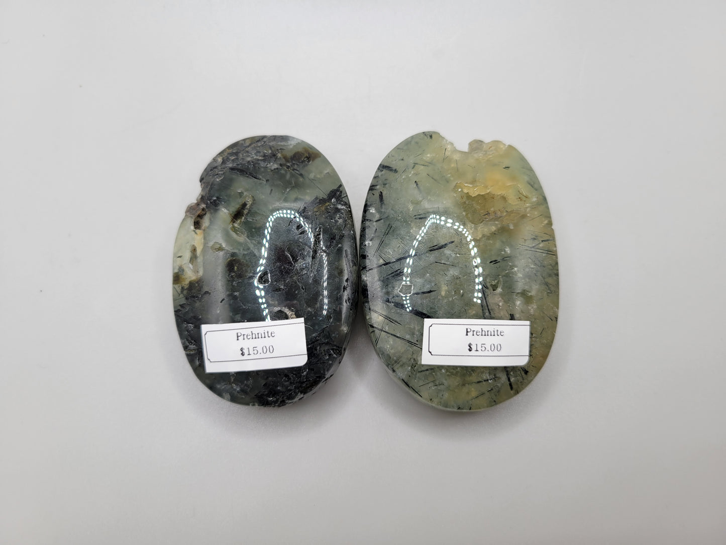 Prehnite with Epidote Palm Stones