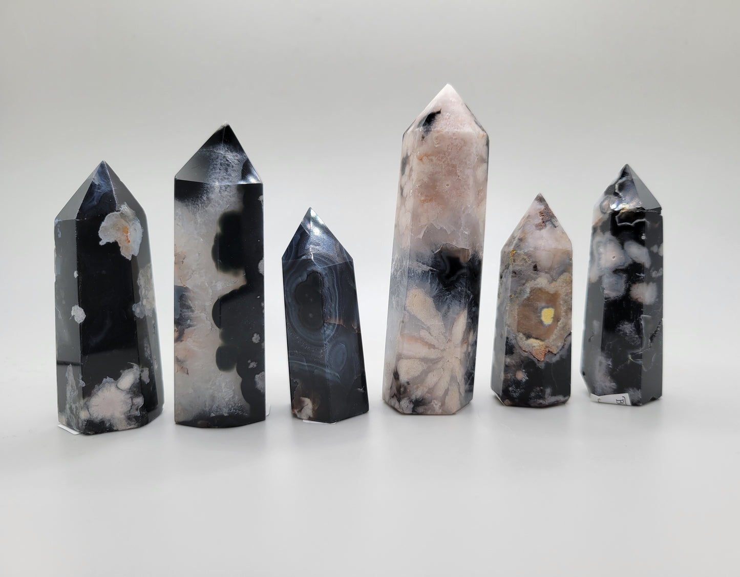 Black Flower Agate Towers