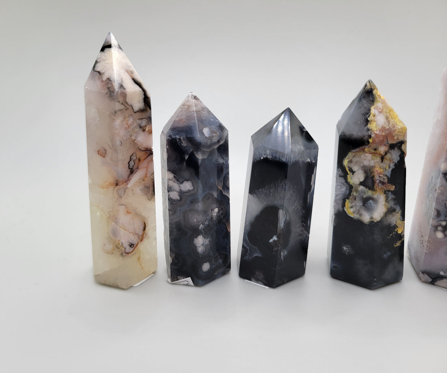 Black Flower Agate Towers