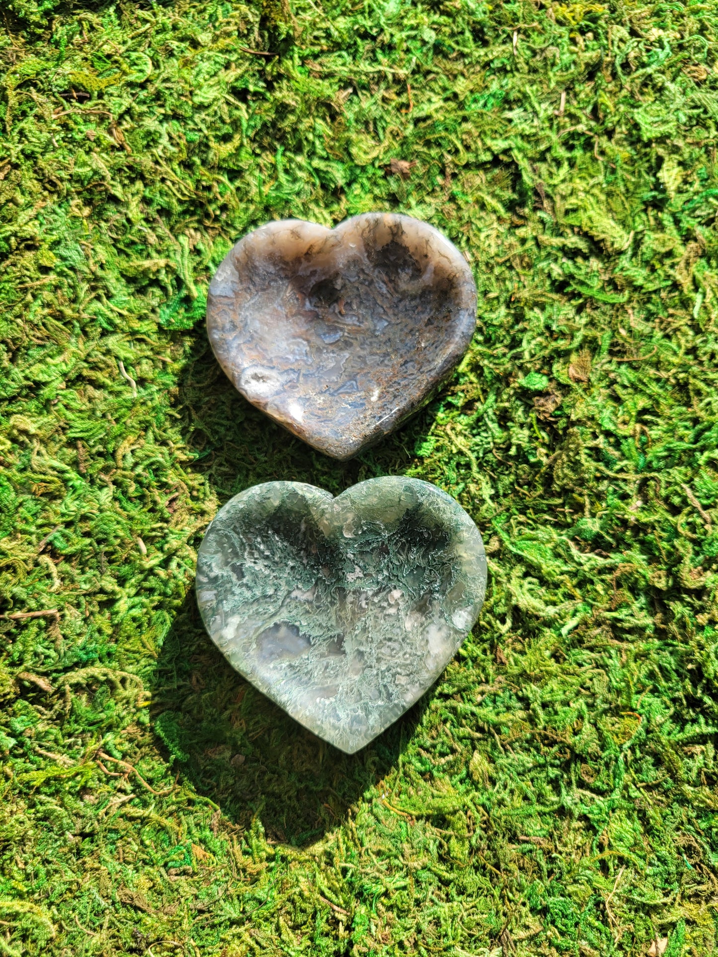 Moss Agate Heart Bowl