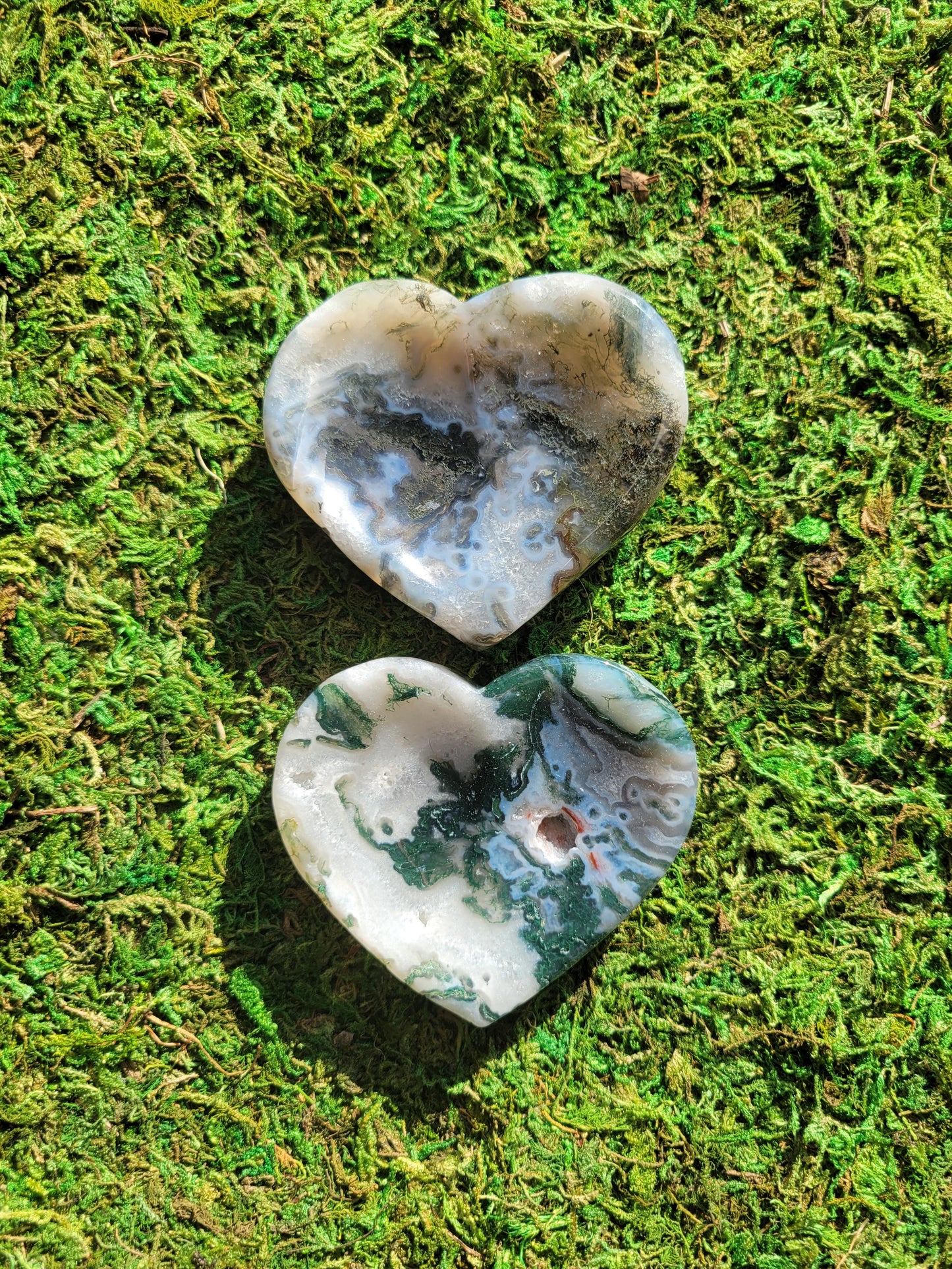 Moss Agate Heart Bowl
