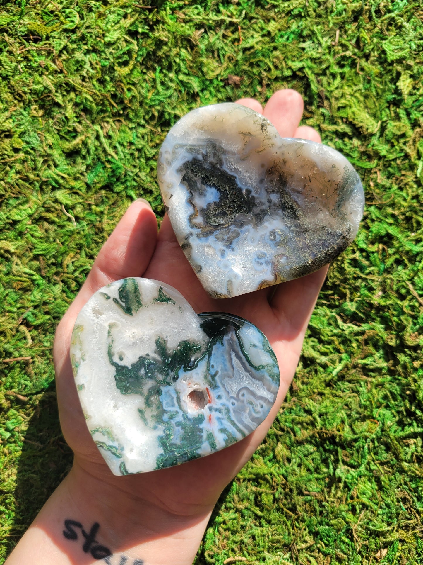 Moss Agate Heart Bowl