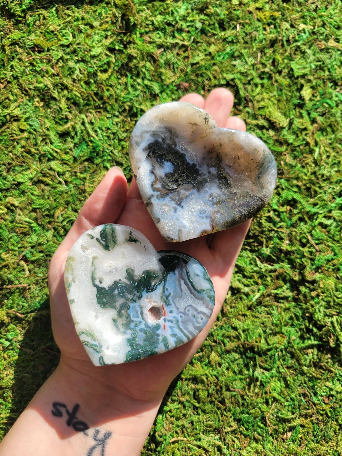 Moss Agate Heart Bowl