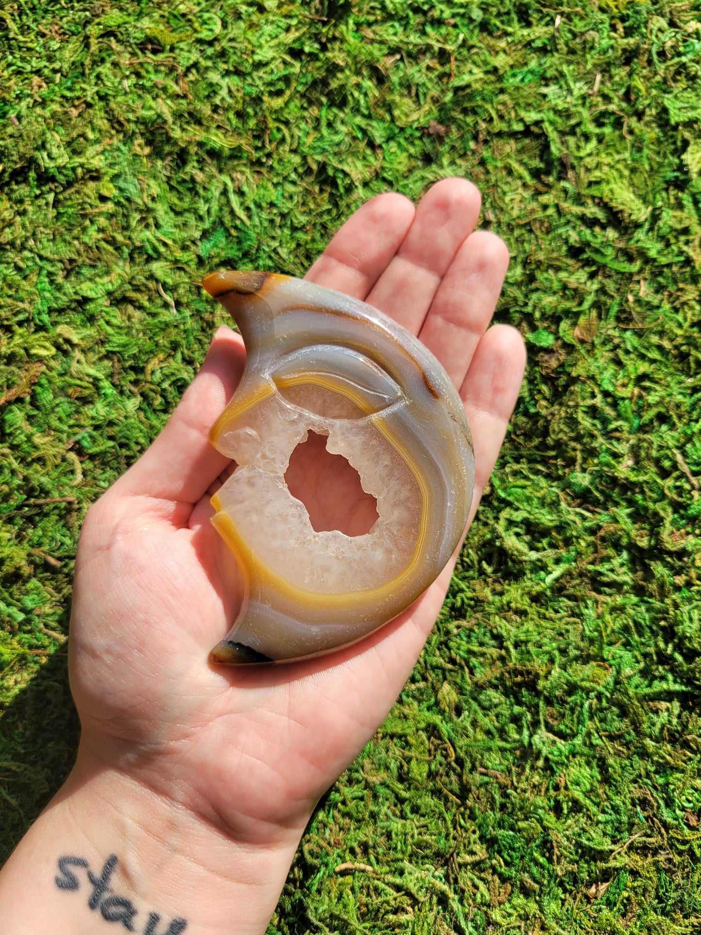 Agate Drusy Moon
