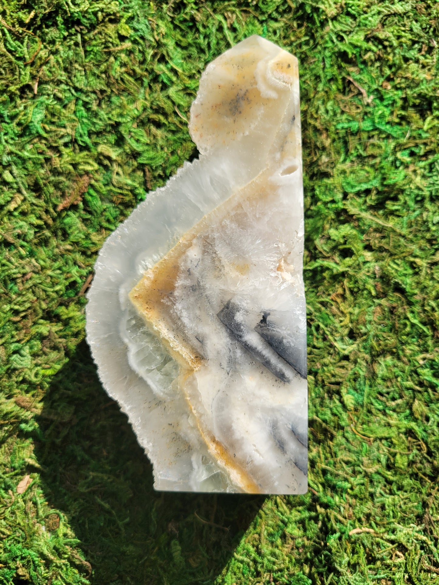 Feather Fluorite Drusy Tower