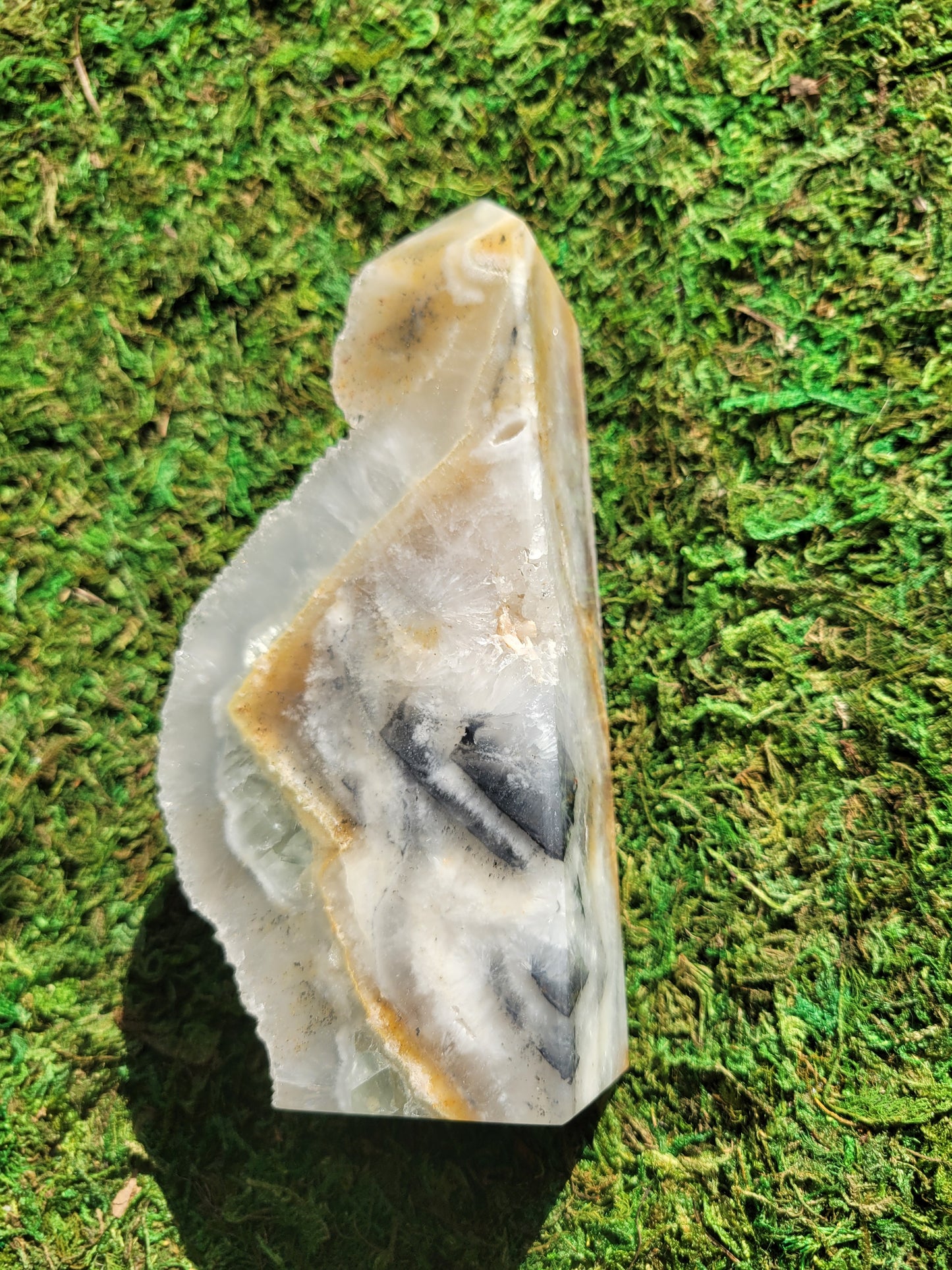 Feather Fluorite Drusy Tower