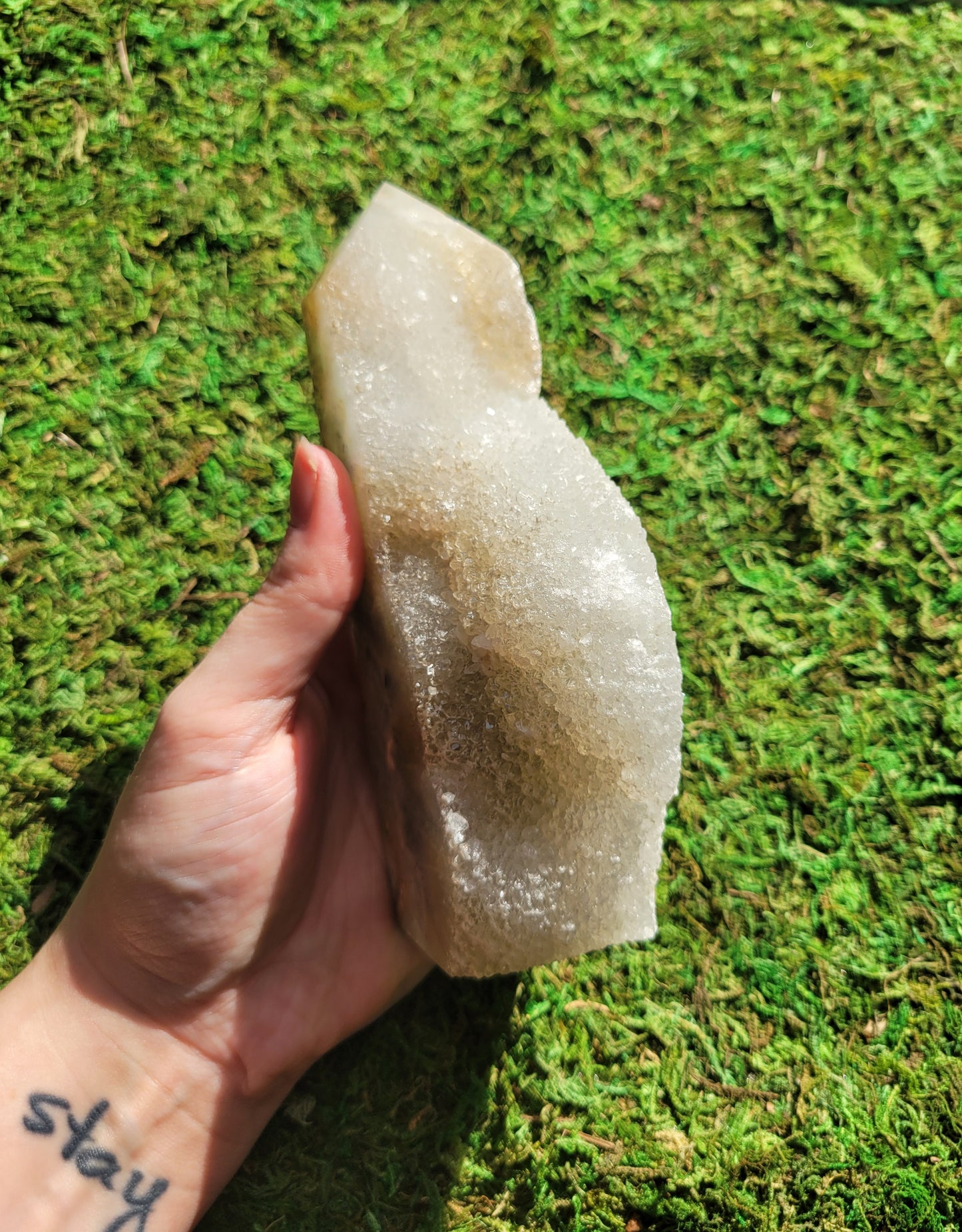 Feather Fluorite Drusy Tower