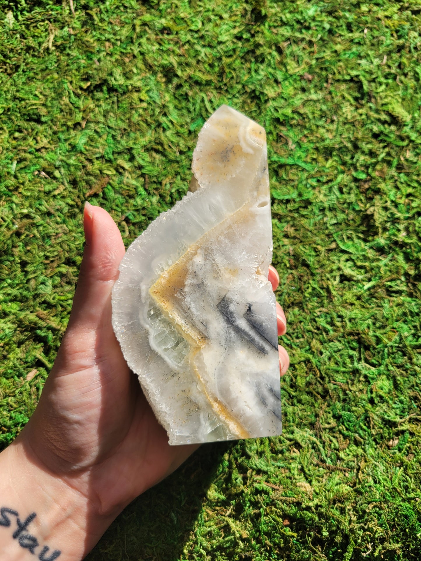 Feather Fluorite Drusy Tower
