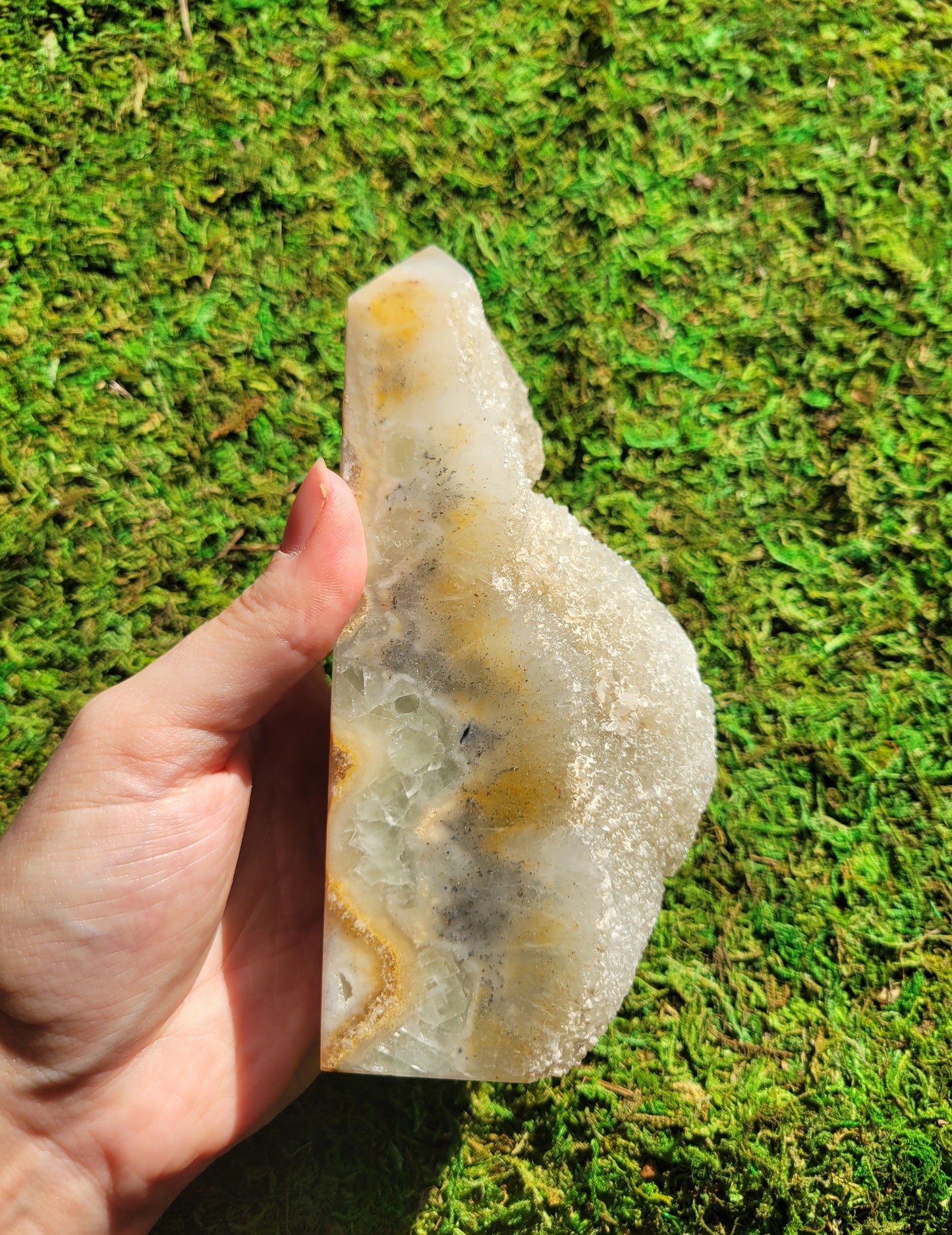 Feather Fluorite Drusy Tower