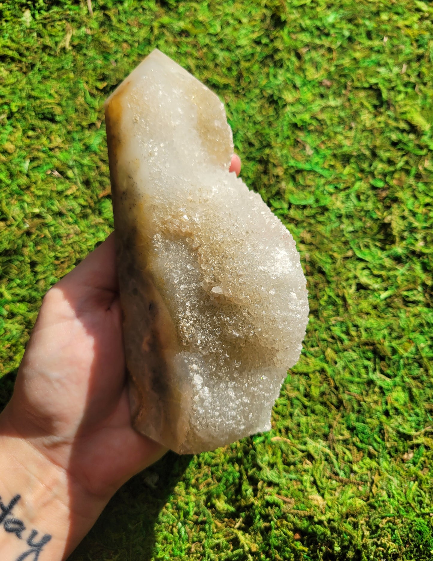 Feather Fluorite Drusy Tower