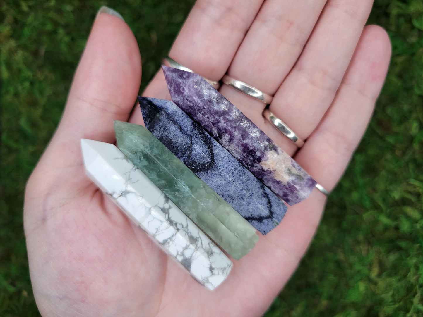 Mini Towers - Fluorite, Lepidolite, Howlite, Blue Quartz