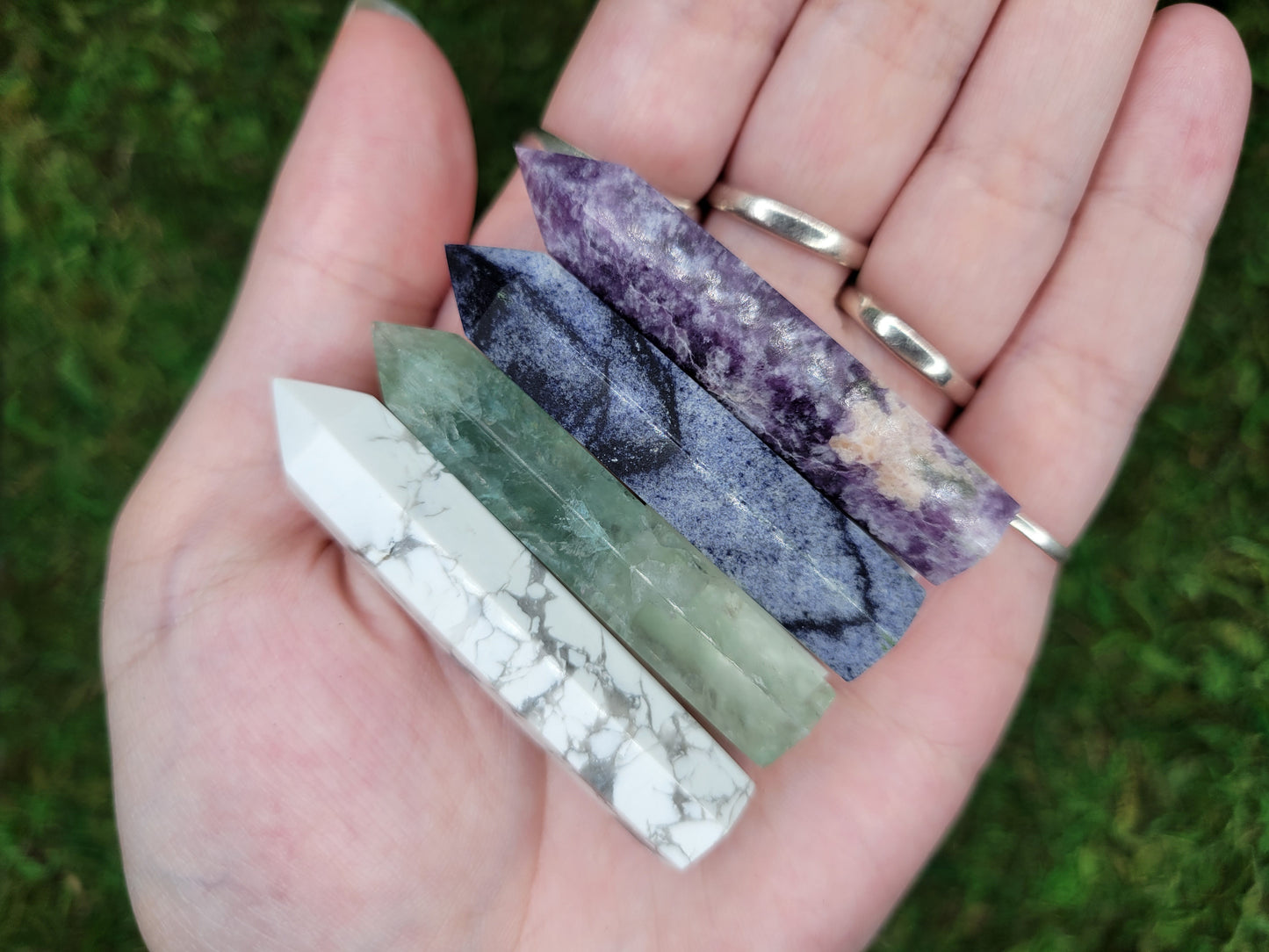 Mini Towers - Fluorite, Lepidolite, Howlite, Blue Quartz