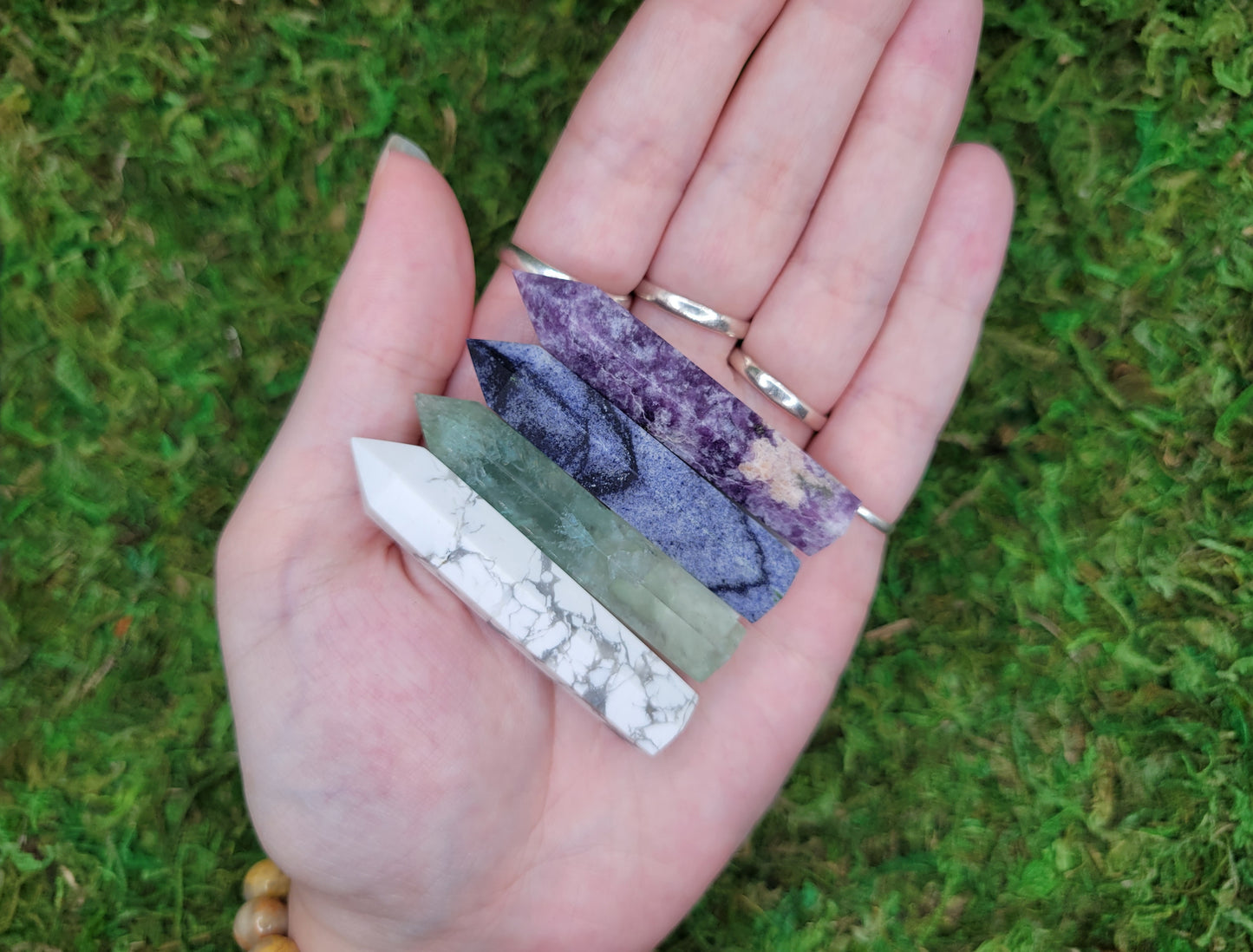 Mini Towers - Fluorite, Lepidolite, Howlite, Blue Quartz