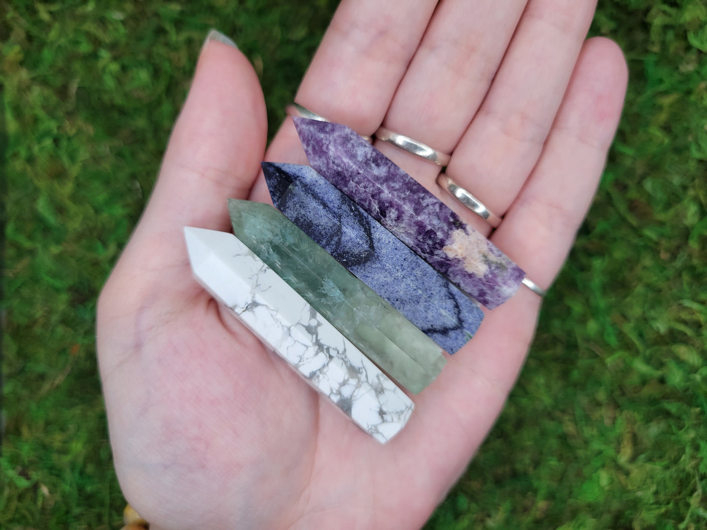 Mini Towers - Fluorite, Lepidolite, Howlite, Blue Quartz