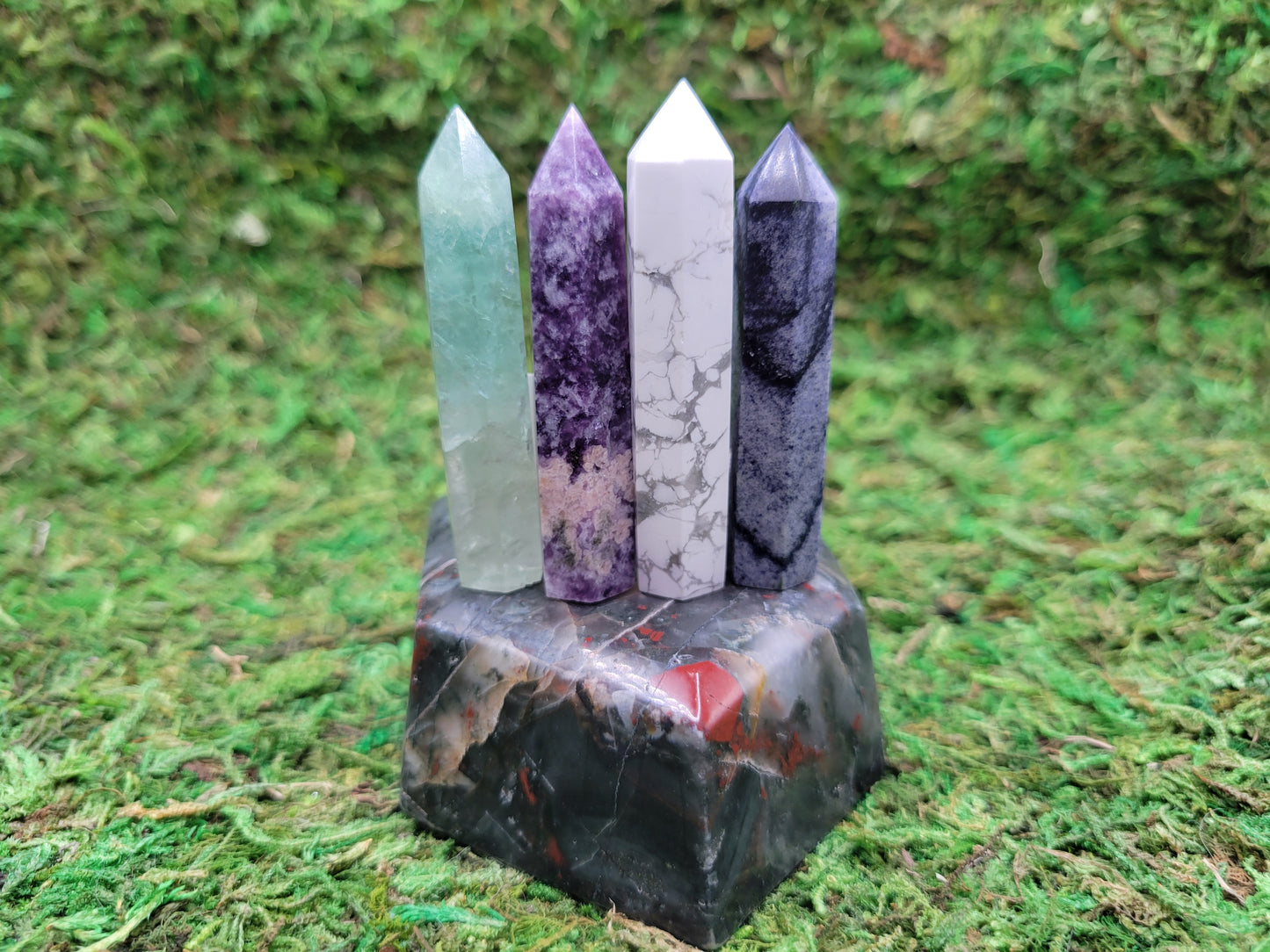 Mini Towers - Fluorite, Lepidolite, Howlite, Blue Quartz