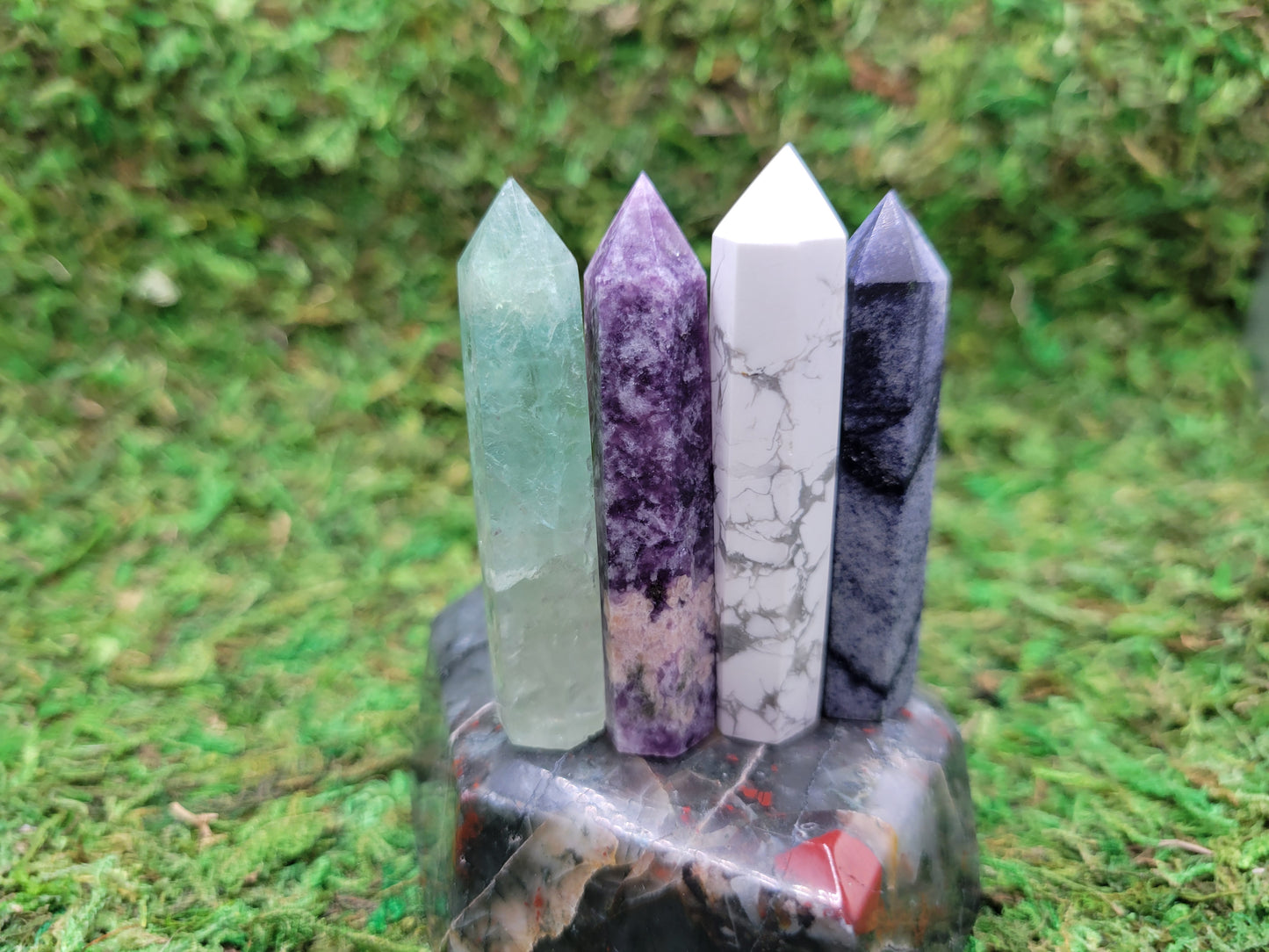 Mini Towers - Fluorite, Lepidolite, Howlite, Blue Quartz