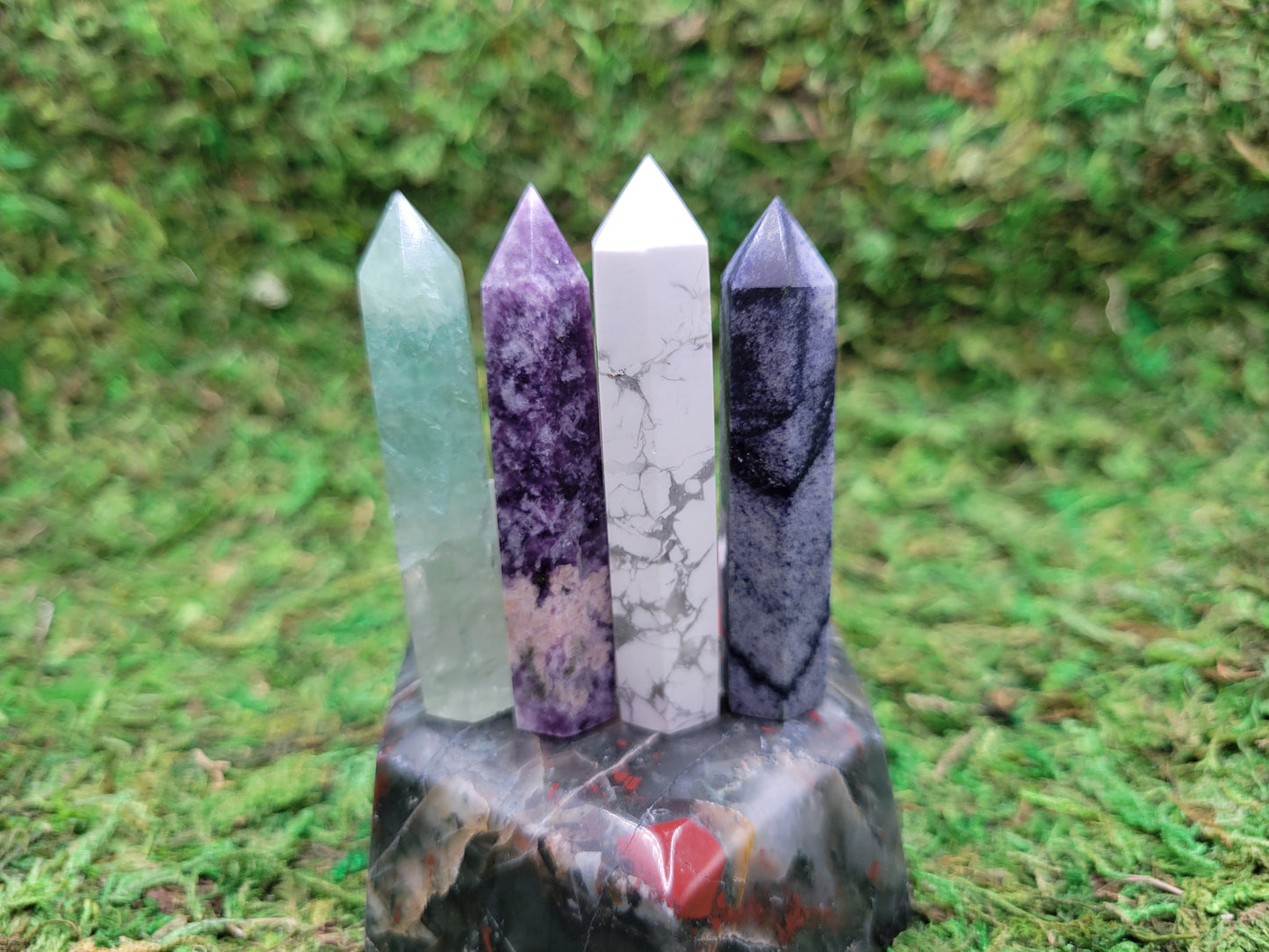 Mini Towers - Fluorite, Lepidolite, Howlite, Blue Quartz