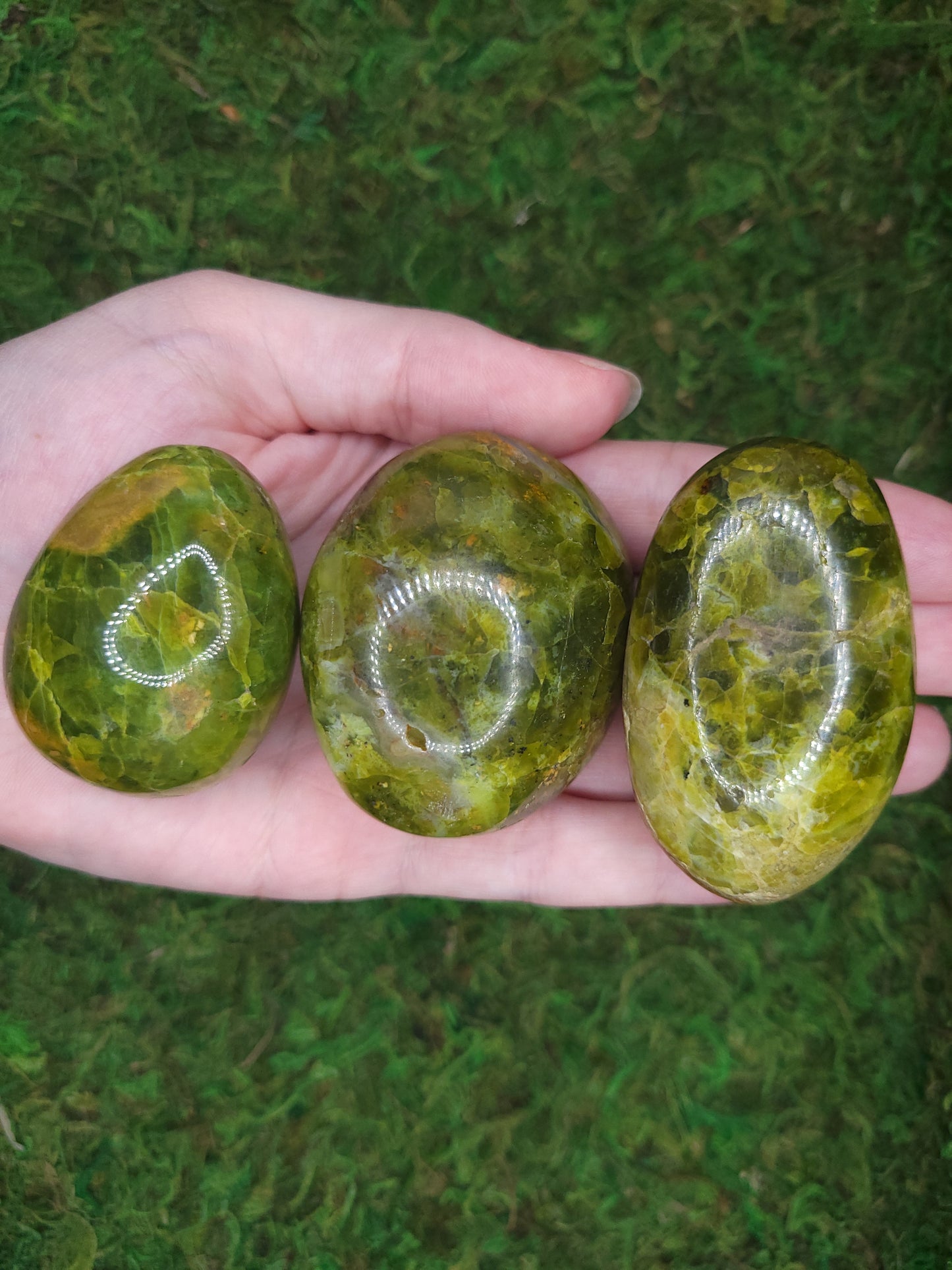 Green Opal Palm Stones