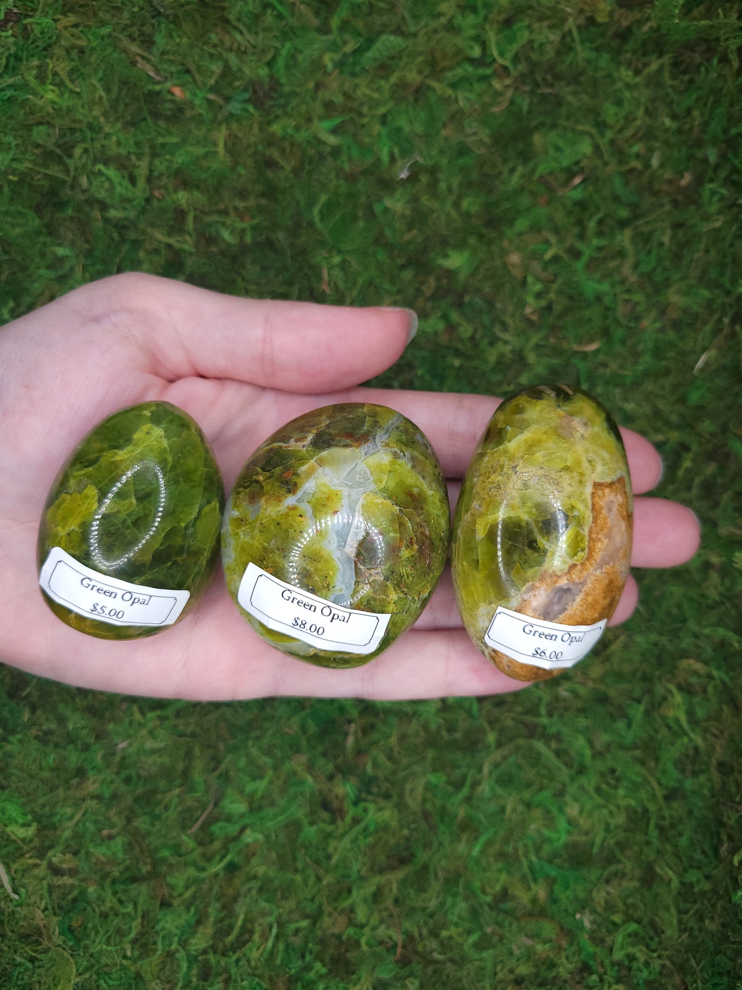 Green Opal Palm Stones
