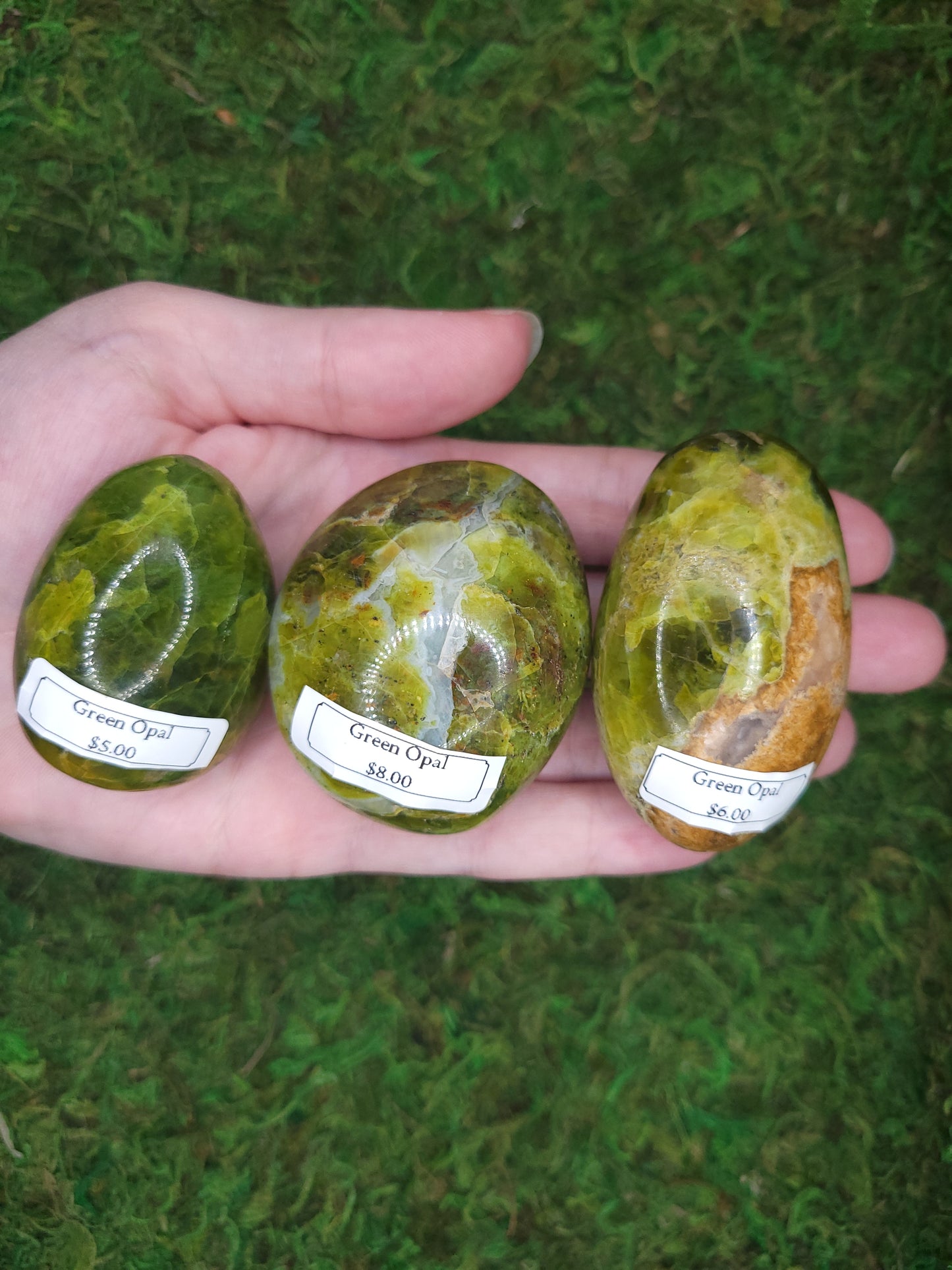 Green Opal Palm Stones